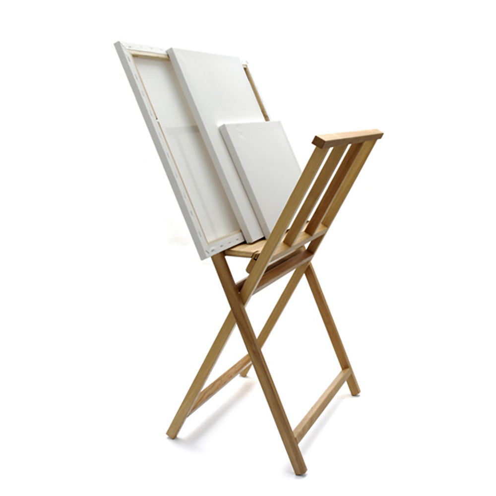 Artina Bilderwippe aus geöltem massivem Buchenholz zur Aufbewahrung und Trocknung von Keilrahmen, klappbarer Leinwandständer