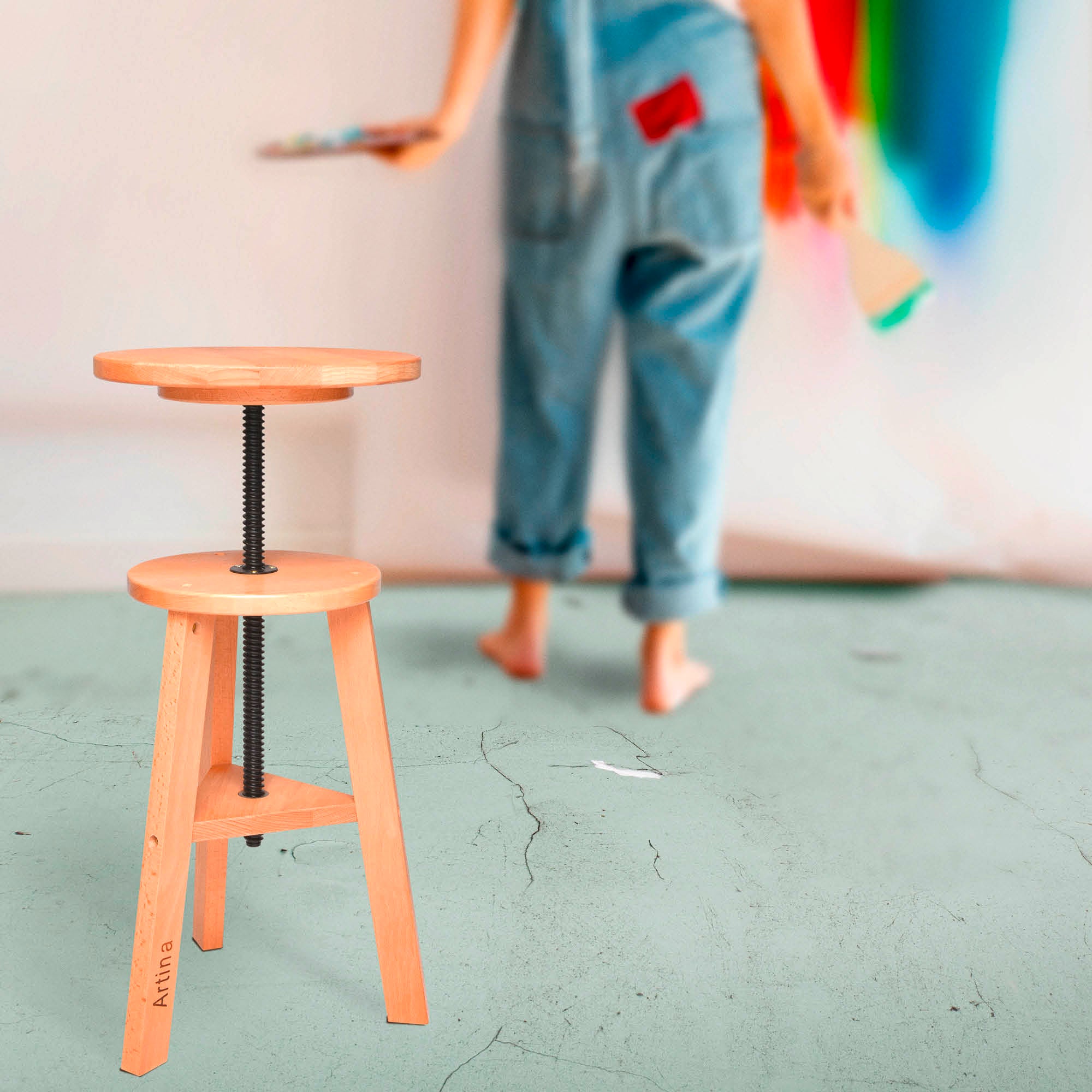 Artina Malhocker Hocker Schemel Arles aus Buchenholz FSC® zertifiziert