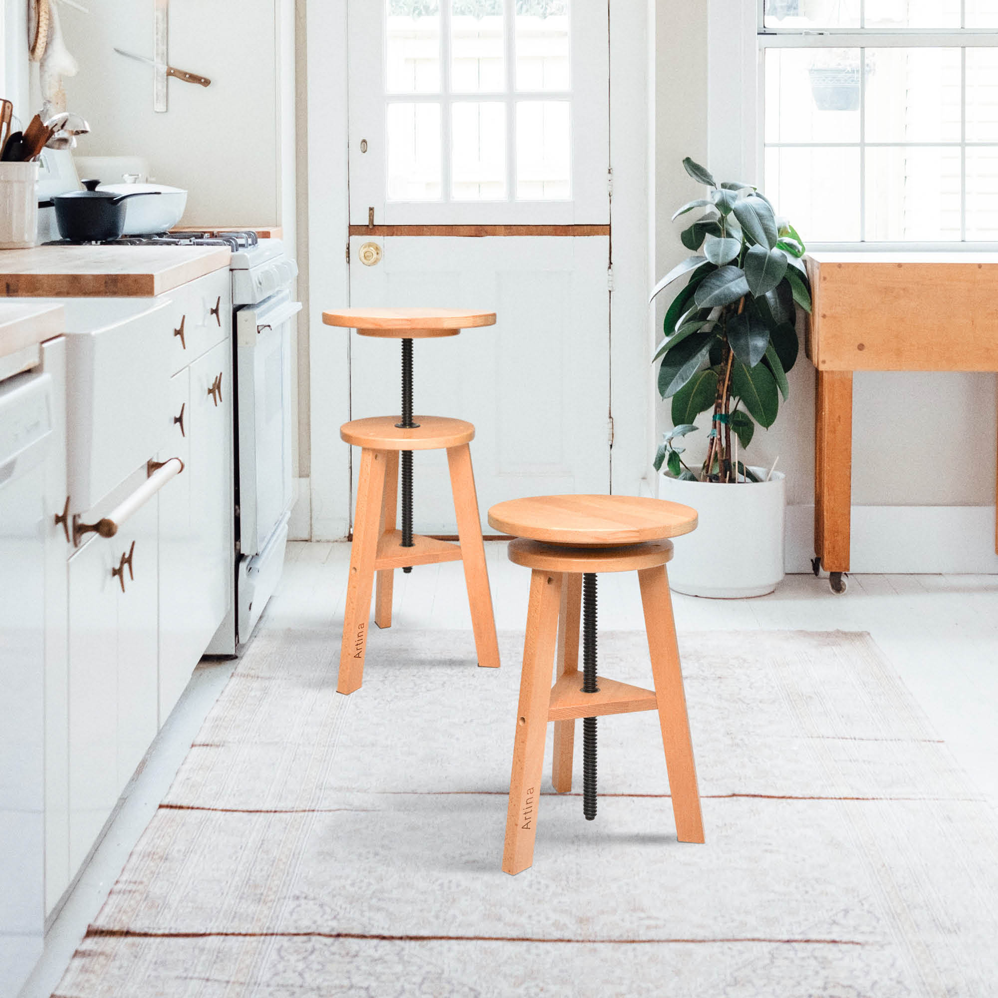 Artina Malhocker Hocker Schemel Arles aus Buchenholz FSC® zertifiziert