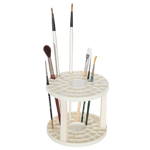 Artina Pinselständer cremefarben mit 49 Fächern zur Aufbewahrung von Pinseln und Stiften