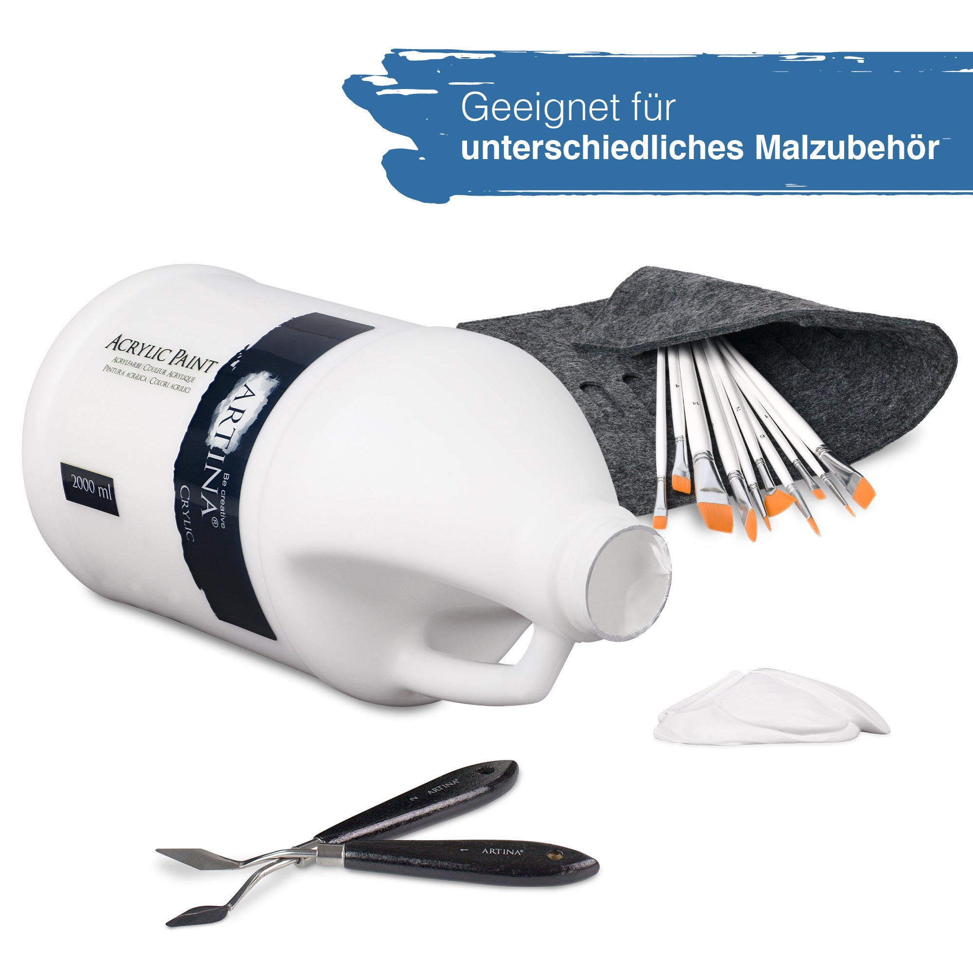 Artina Crylic Acrylfarbe 2000ml Titanweiß