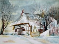 Das Dornenhaus im Winter (c) Aquarell aus Ahrenshoop von Frank Koebsch K