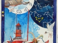 Hamburger Feuerschiff im Zeichen der Sterne (c) Aquarell von FRank Koebsch K
