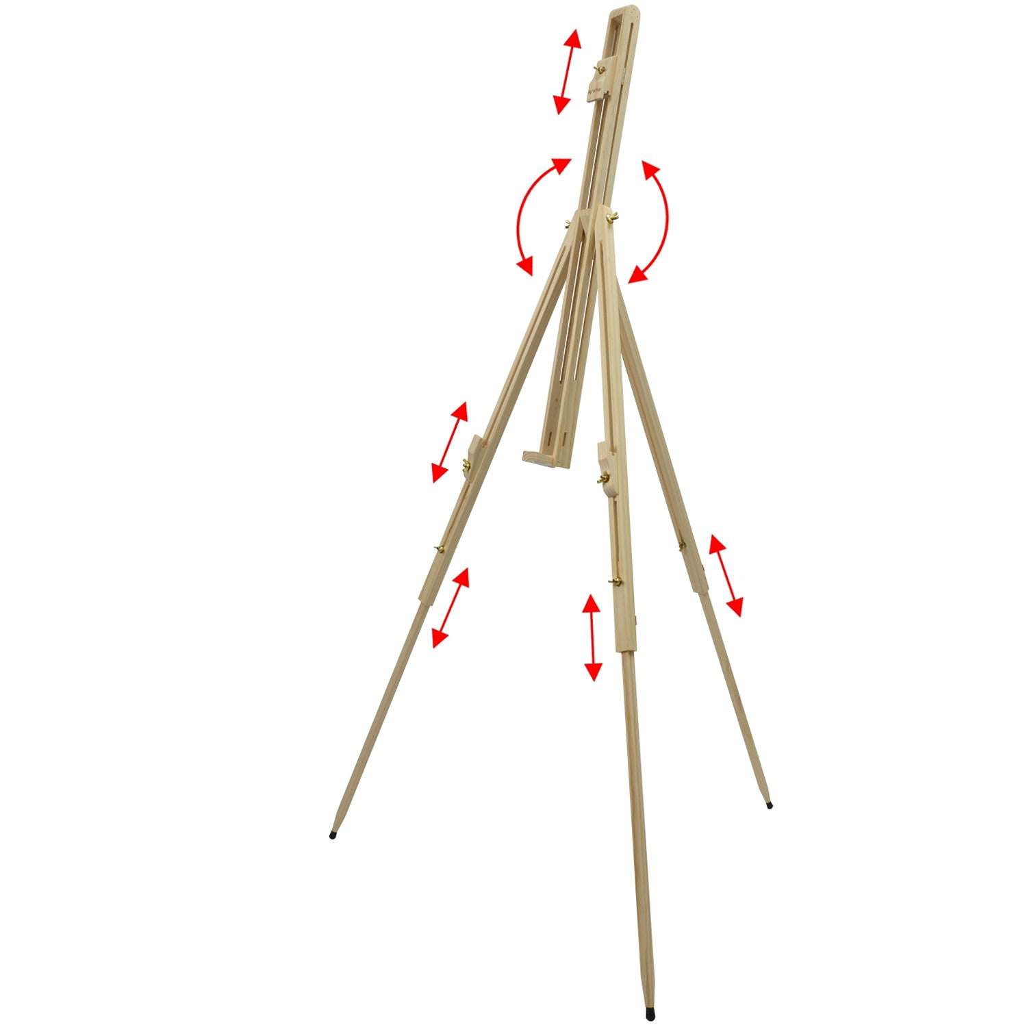 Acryl-Malset mit verstellbarer Feldstaffelei aus Kiefernholz für bis zu 110 cm große Leinwände