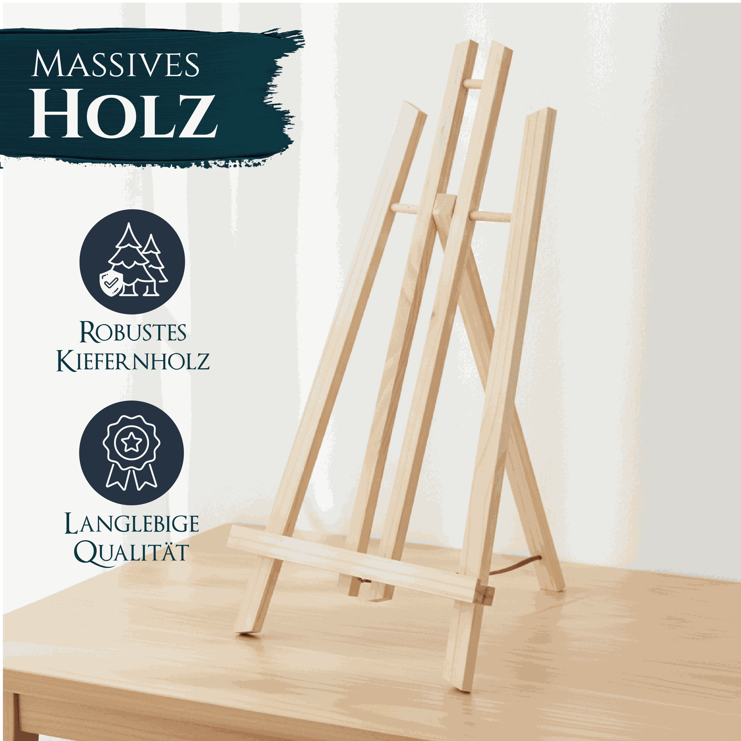 Tischstaffelei aus massivem Kiefernholz Modell London für 24x29x47cm Malfläche leicht klappbar robust