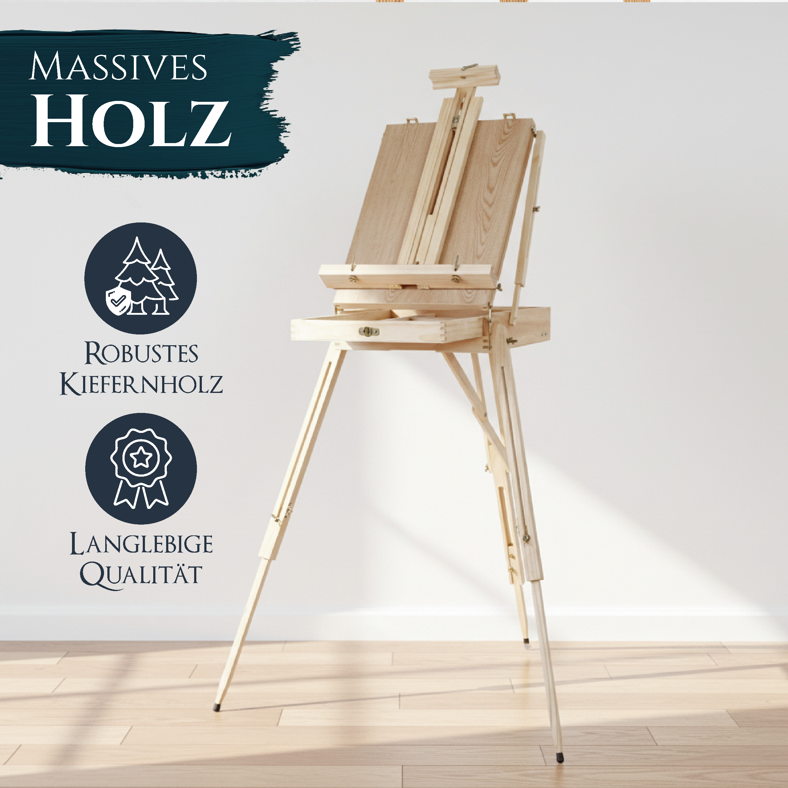 Artina Kofferstaffelei Feldstaffelei Staffelei Madrid aus Kiefern-Holz
