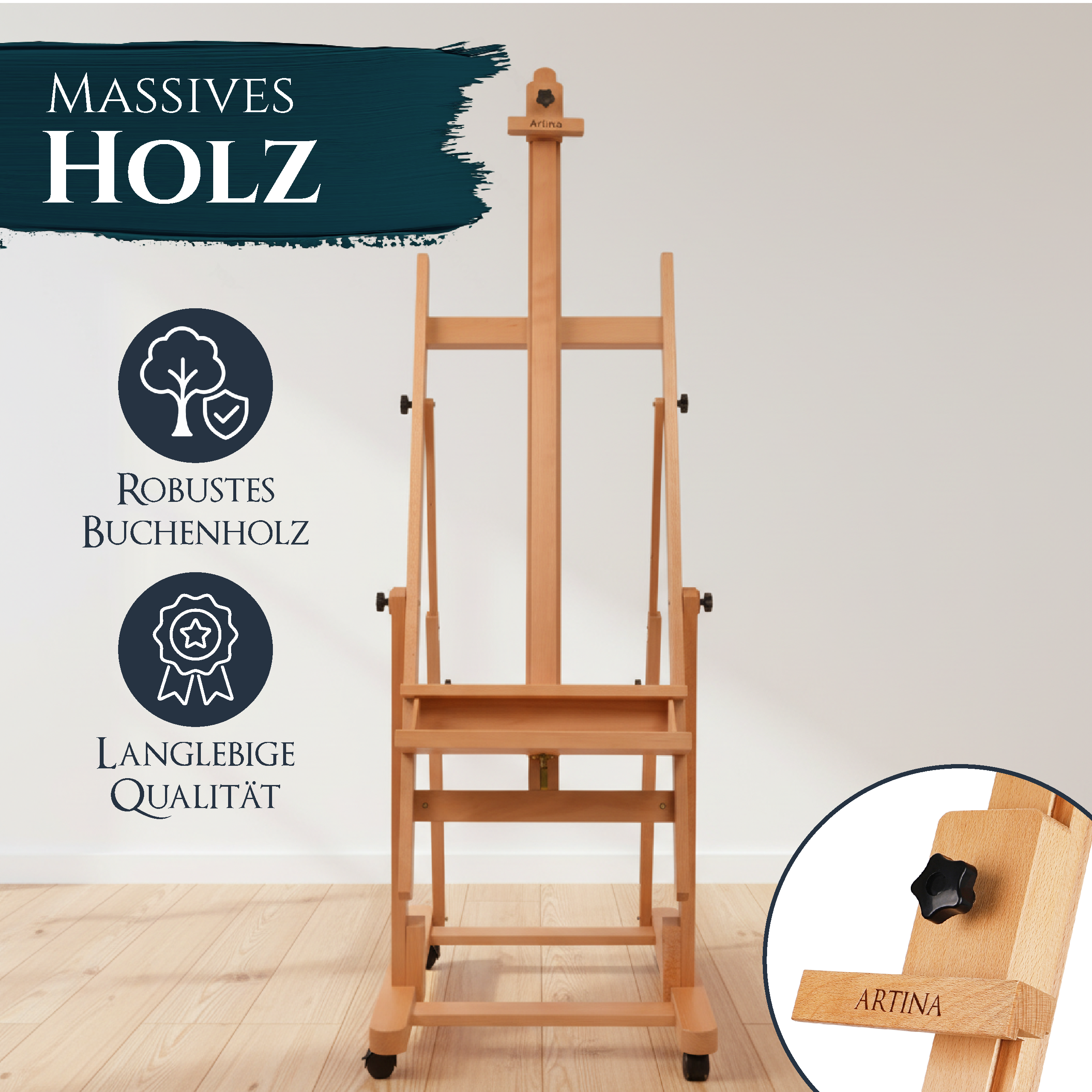 Artina Atelierstaffelei Aquarellstaffelei Staffelei Verona aus Buche