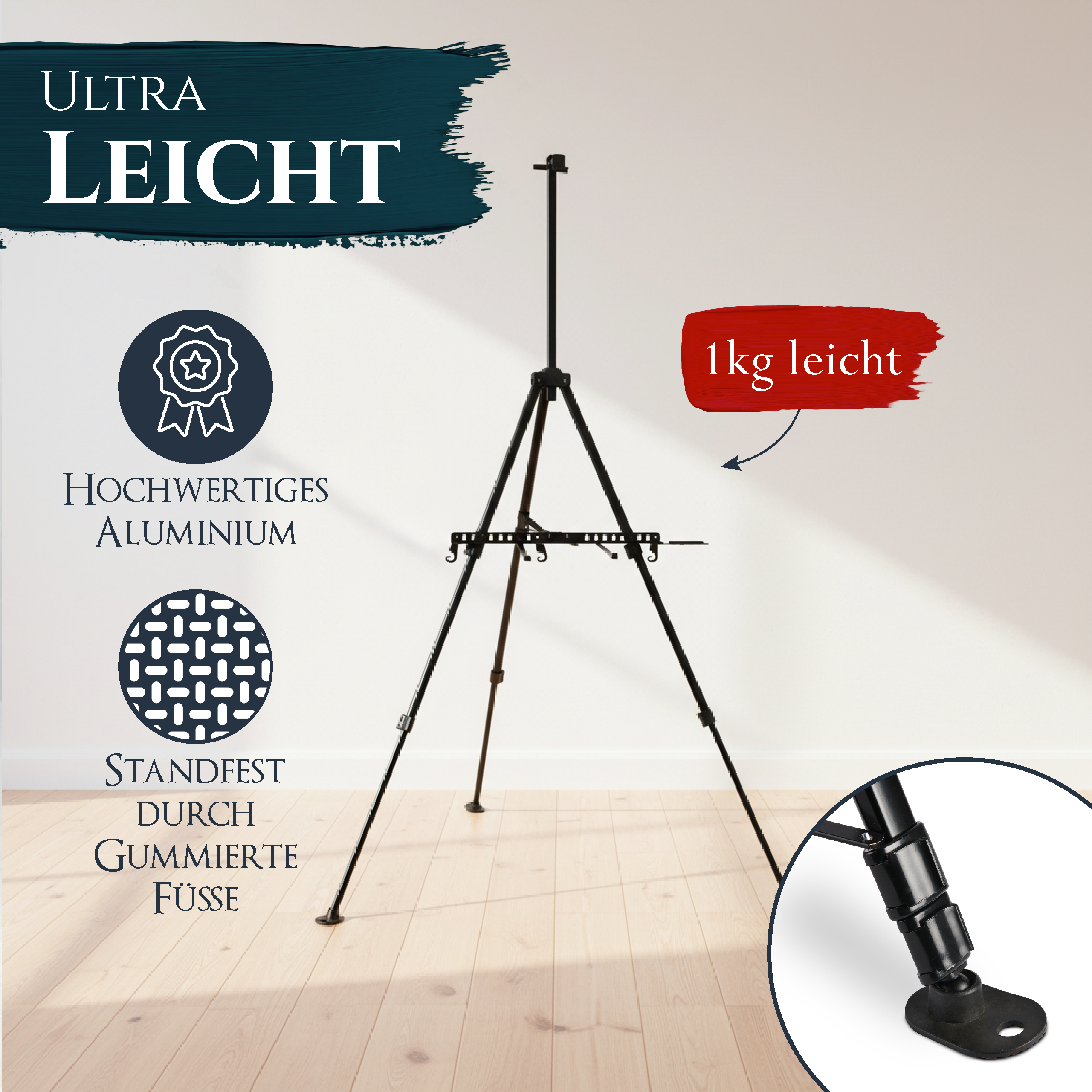 Artina Aluminium-Staffelei Paris Teleskop Feldstaffelei Tischstaffelei