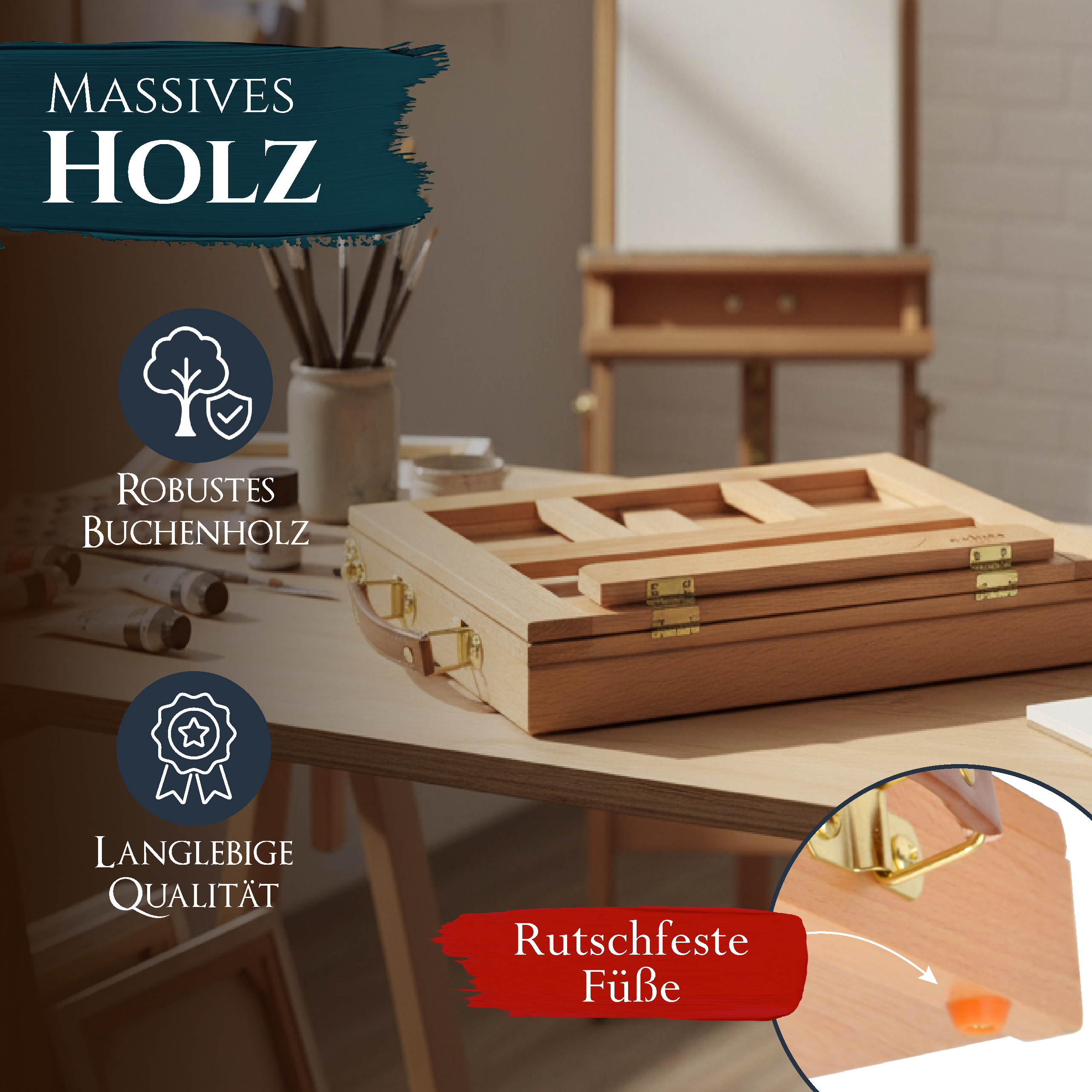 Artina Tischstaffelei Colmar Zeichenbrett Buchstütze Aufbewahrungsfach