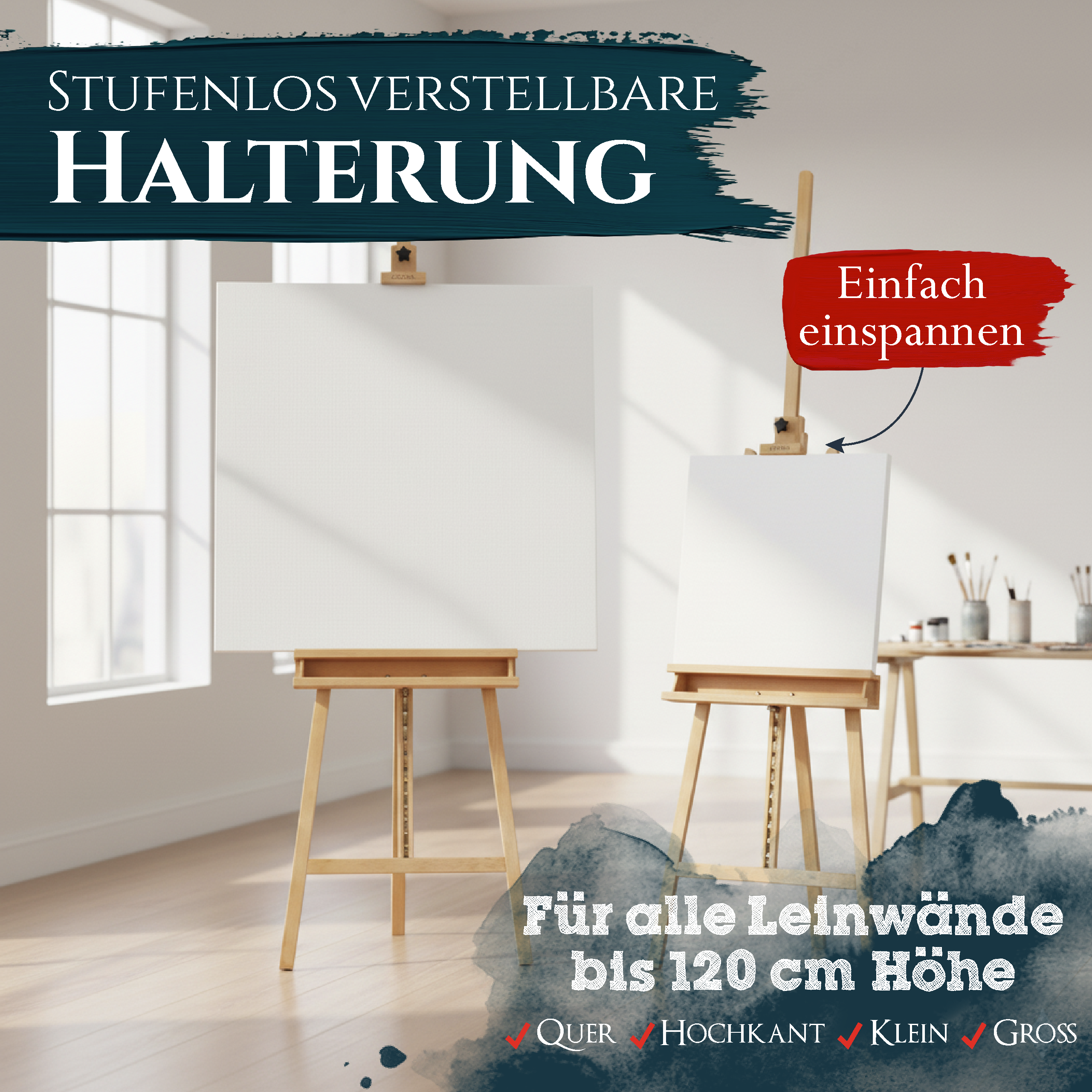 Artina Akademiestaffelei Staffelei Barcelona aus massivem Buchen-Holz