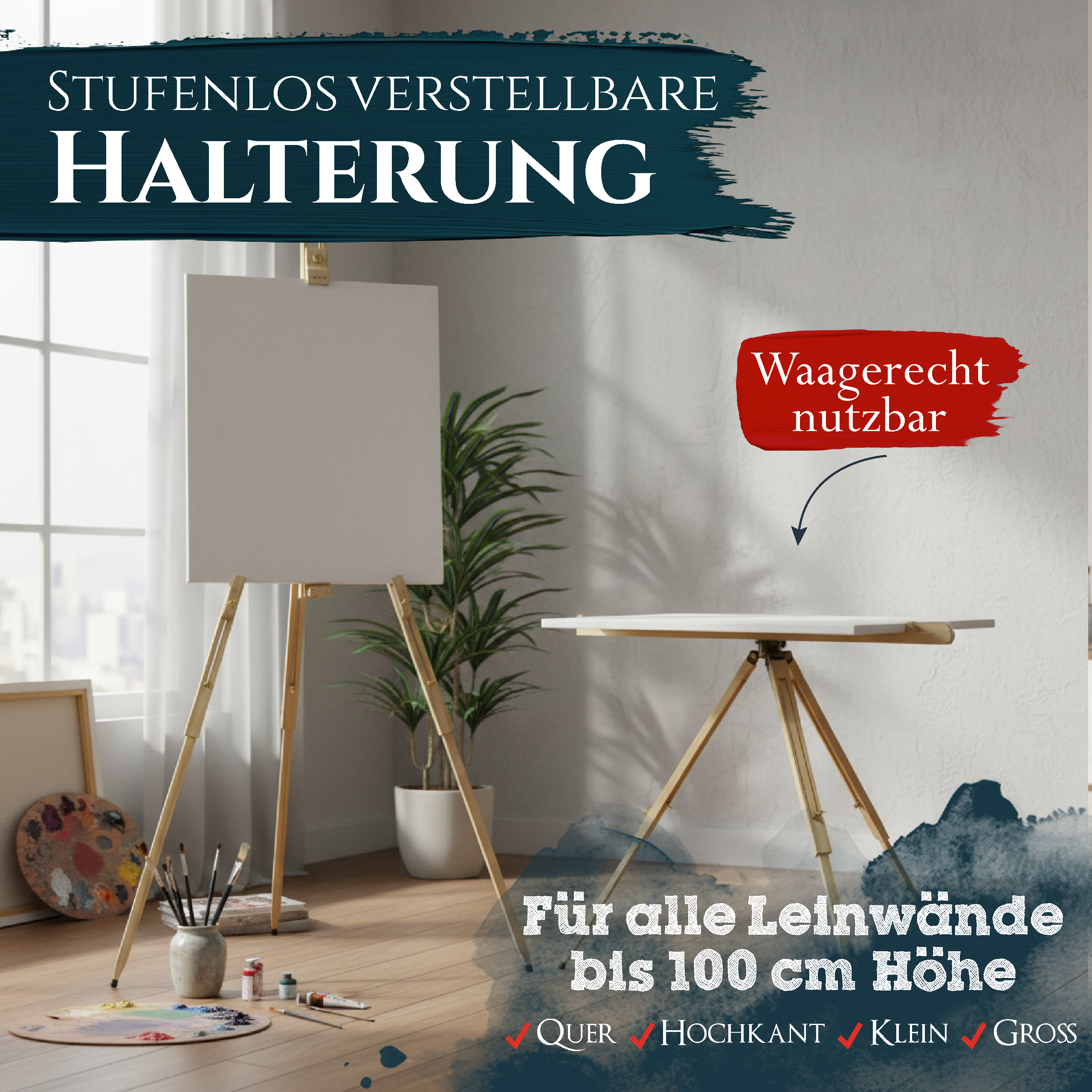 Artina Feldstaffelei Staffelei Malaga aus massivem Kiefern-Holz