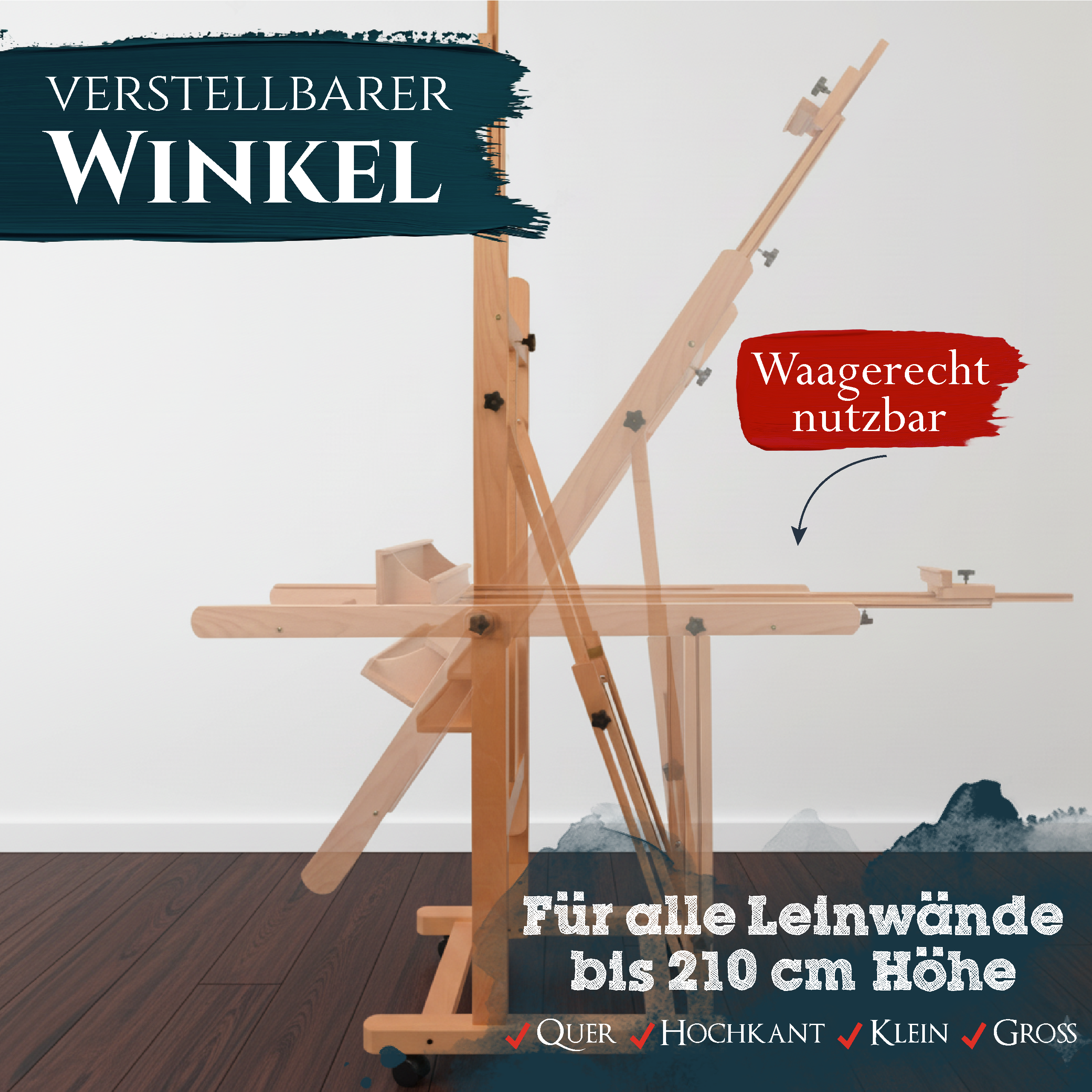 Artina Atelierstaffelei Aquarellstaffelei Staffelei Verona aus Buche