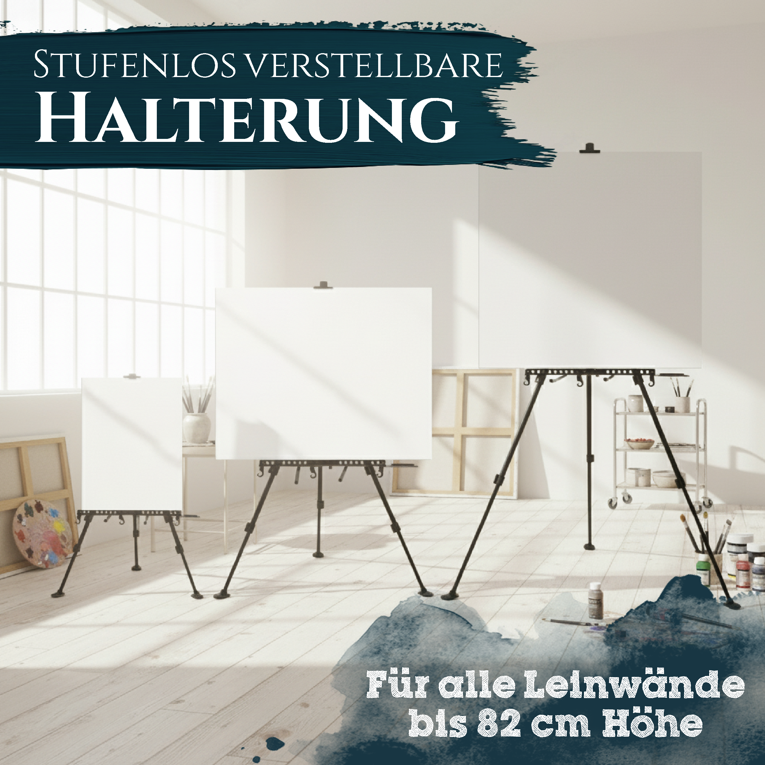 Artina Aluminium-Staffelei Paris Teleskop Feldstaffelei Tischstaffelei