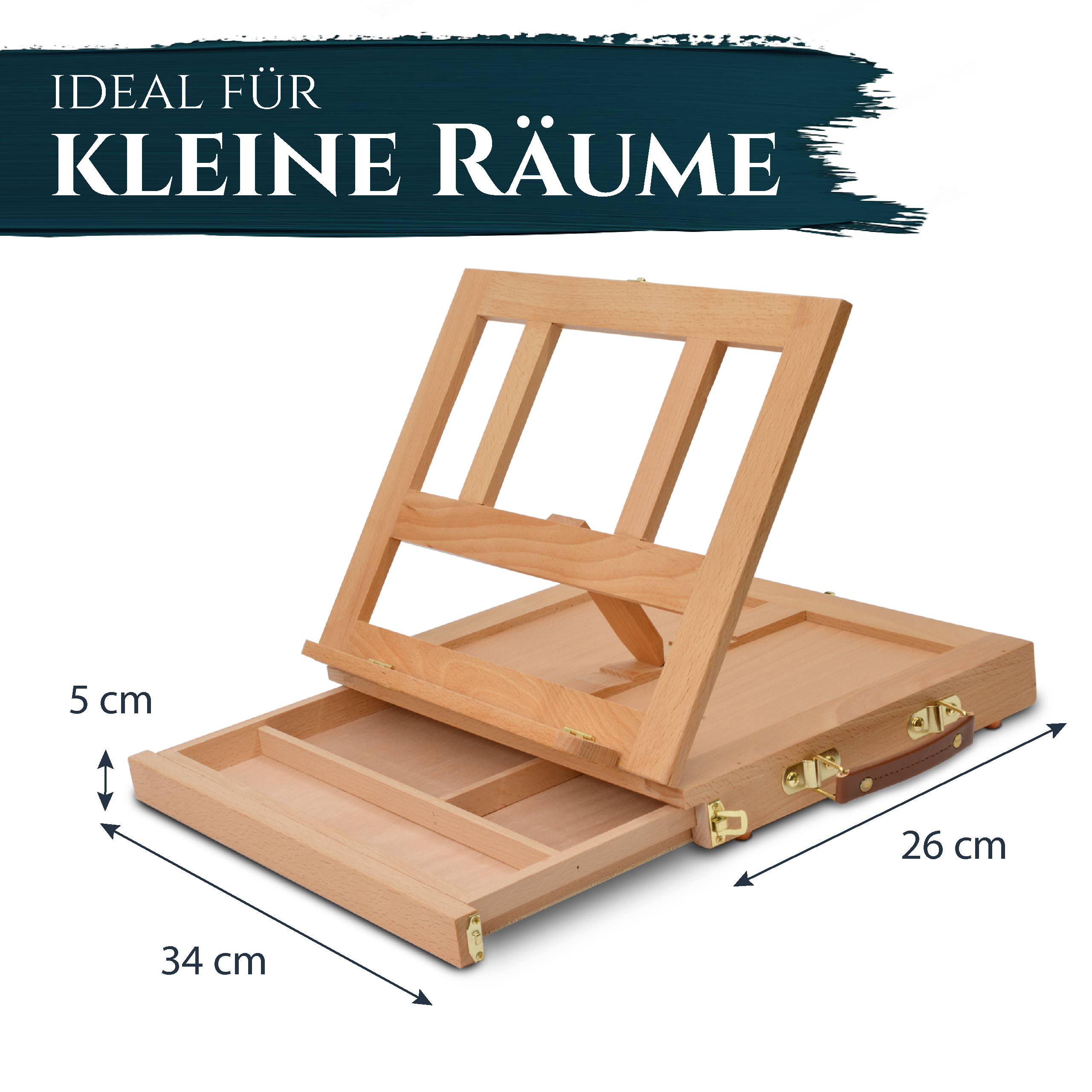 Artina Tischstaffelei Colmar Zeichenbrett Buchstütze Aufbewahrungsfach