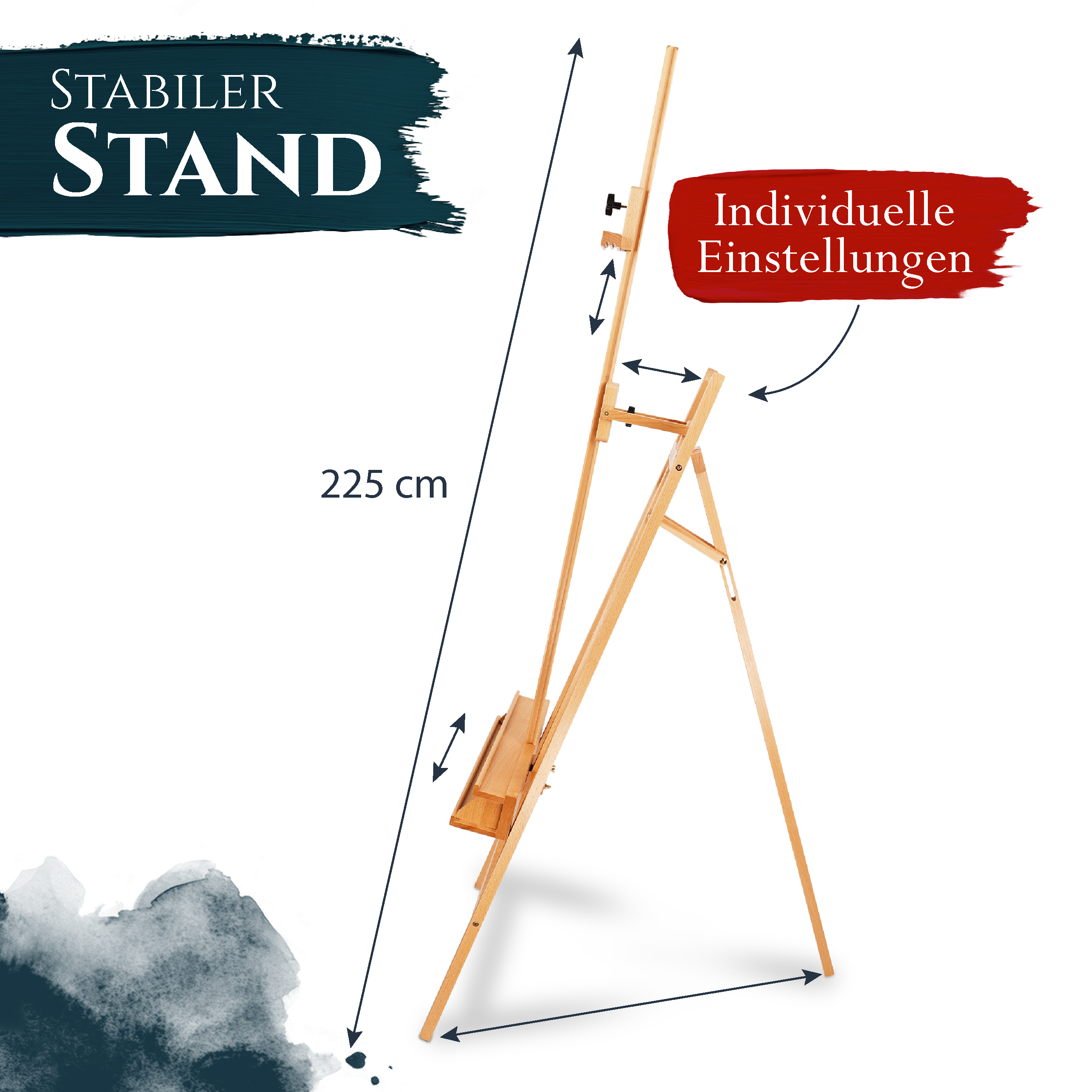 Artina Akademiestaffelei Staffelei Barcelona aus massivem Buchen-Holz