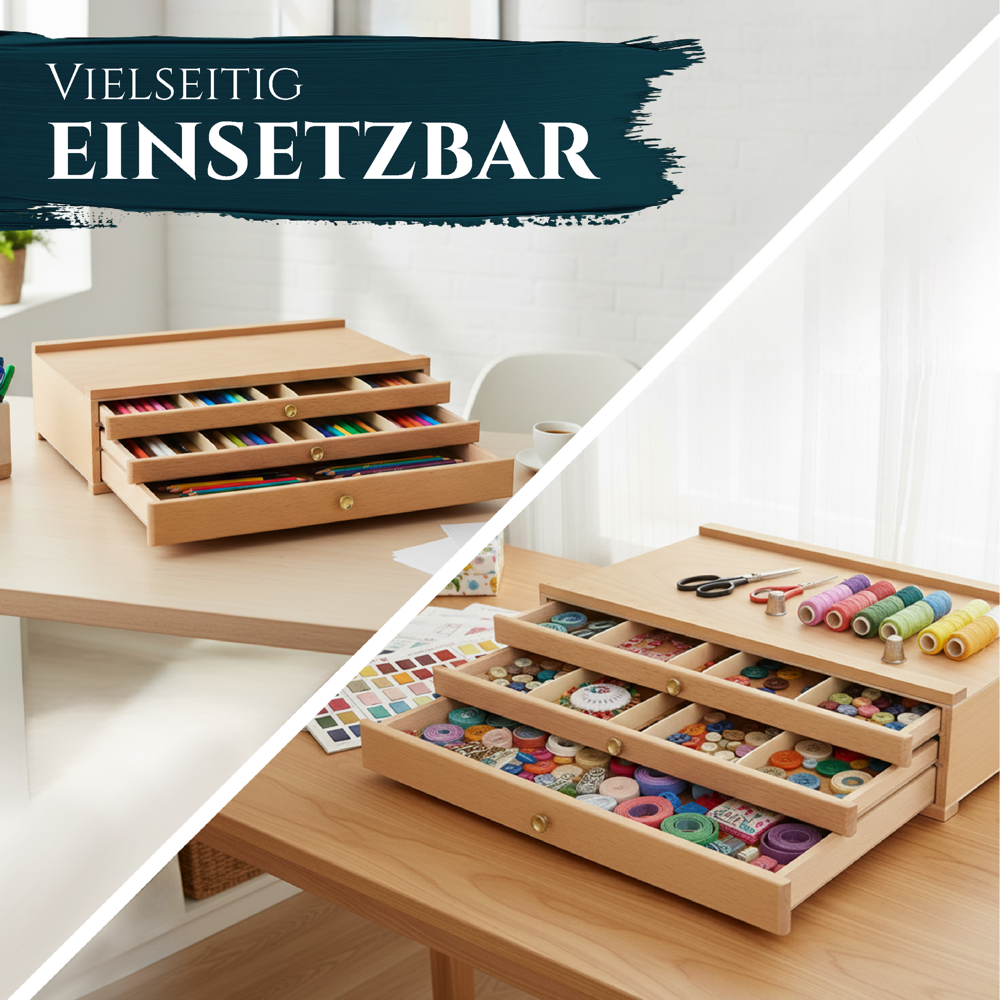 malutensilien aufbewahrung Holzkasten Troyes Holzkoffer – Praktischer Werkzeugkoffer aus Buchenholz – Staffeleien-Shop
