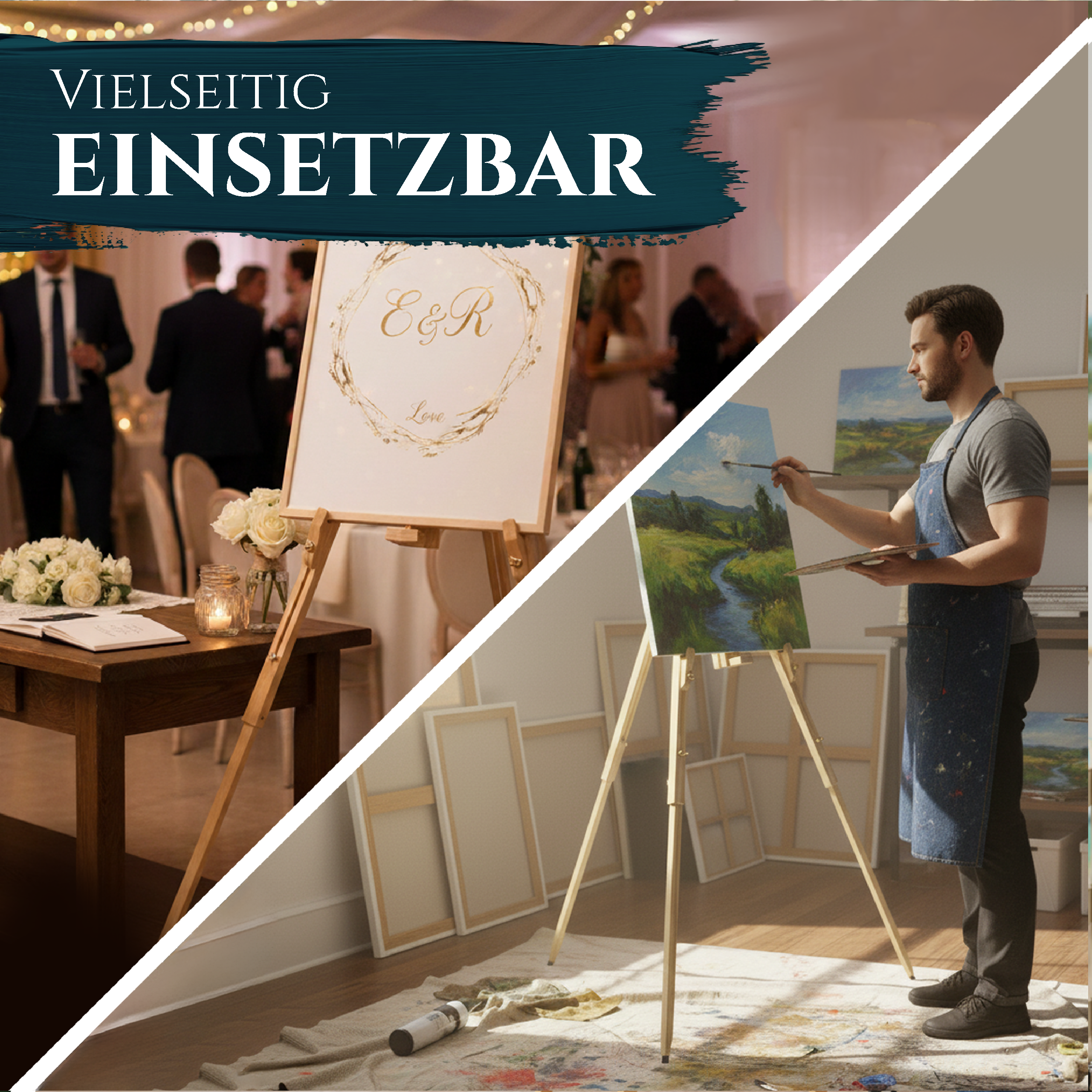 Artina Feldstaffelei Staffelei Malaga aus massivem Kiefern-Holz