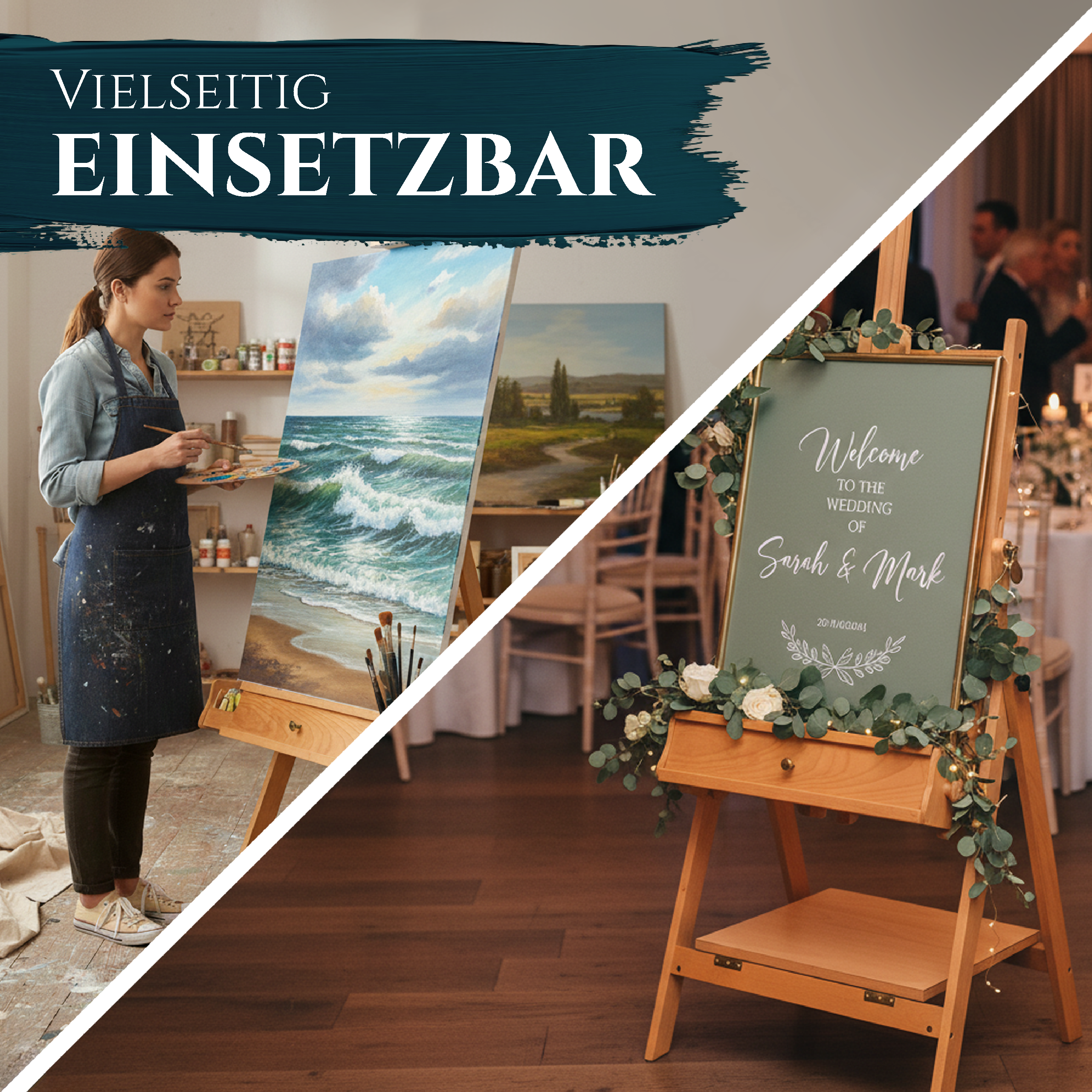 Artina Atelierstaffelei Aquarellstaffelei Staffelei Napoli aus Buche