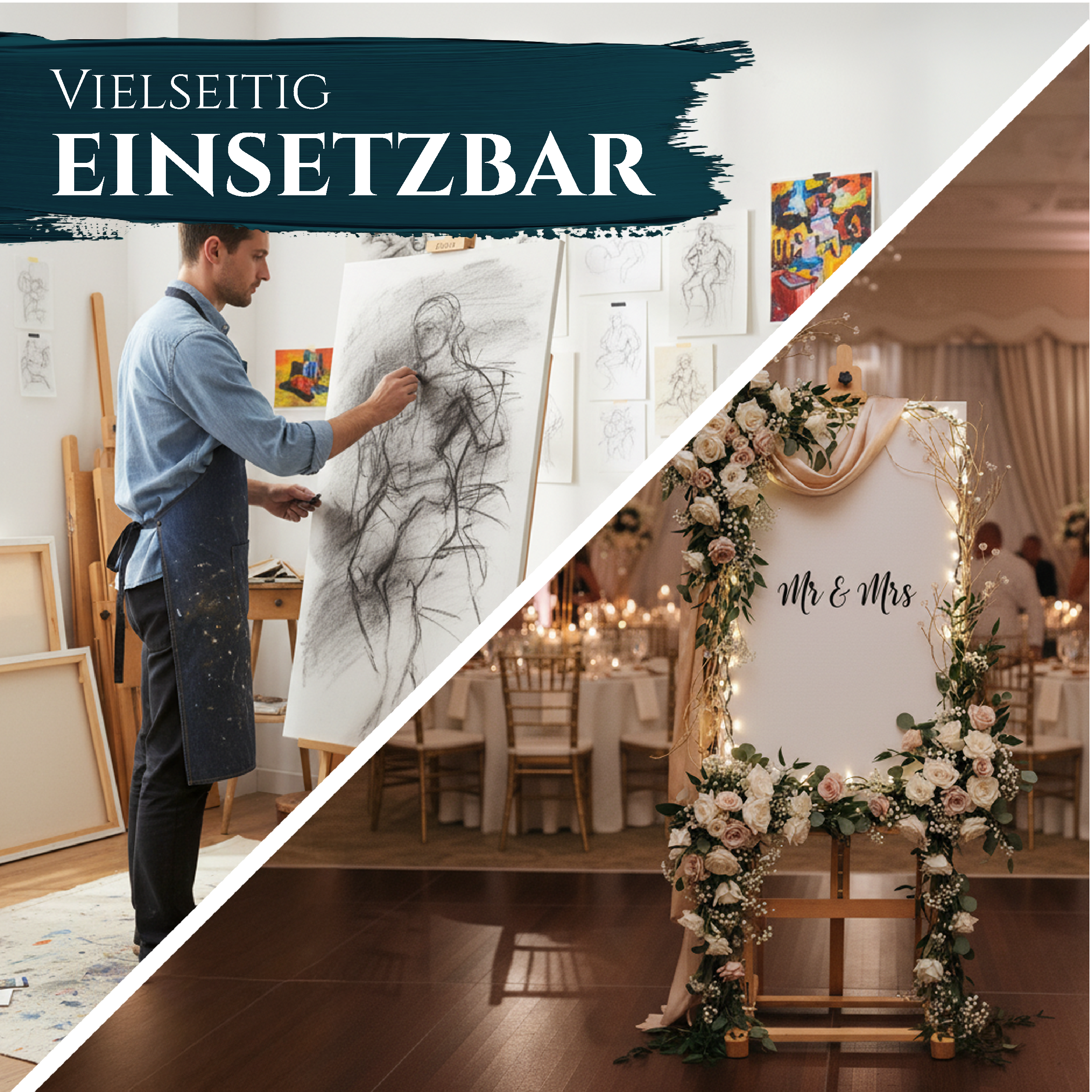 Artina Studiostaffelei Staffelei Siena klappbar aus Buchen-Holz