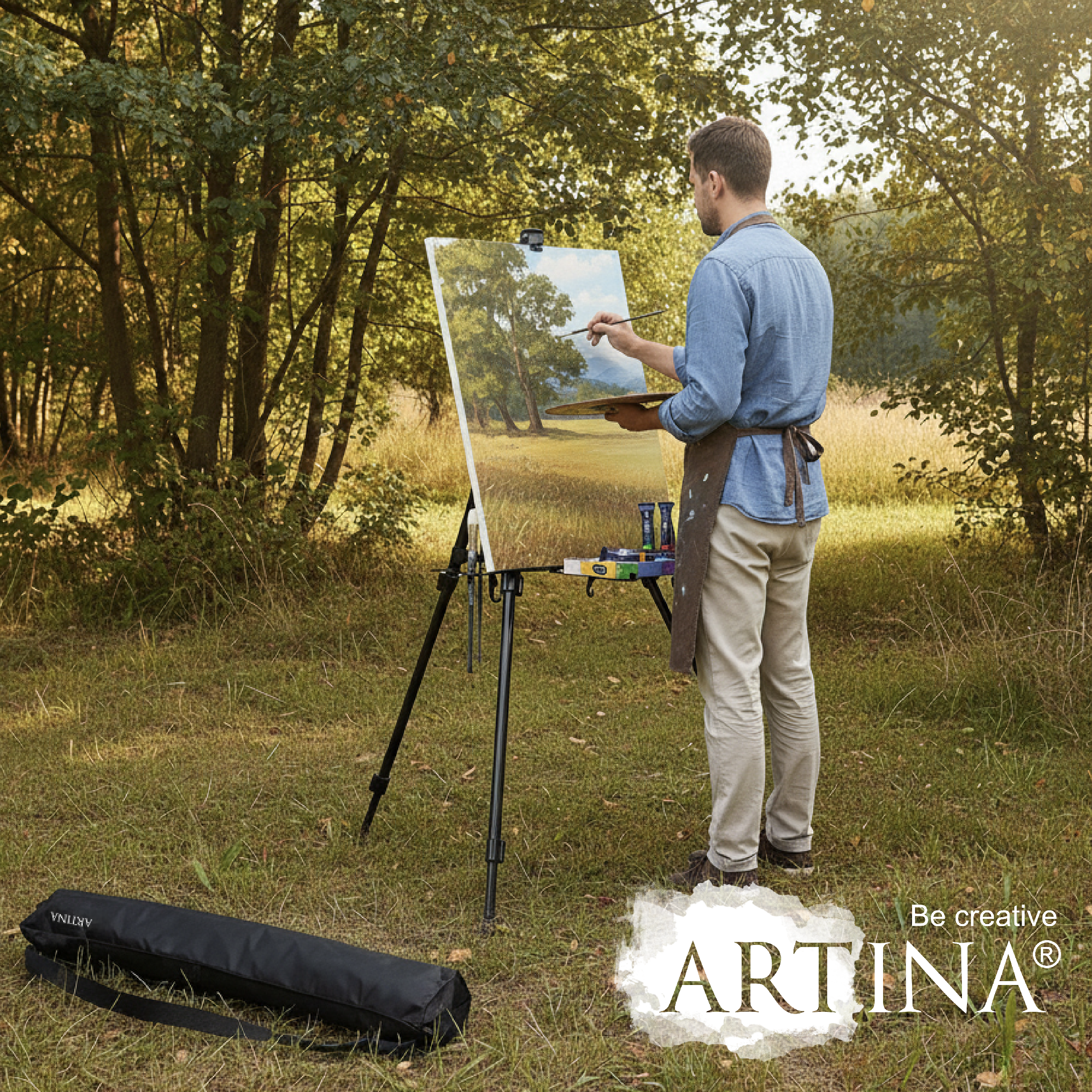 Artina Aluminium-Staffelei Paris Teleskop Feldstaffelei Tischstaffelei