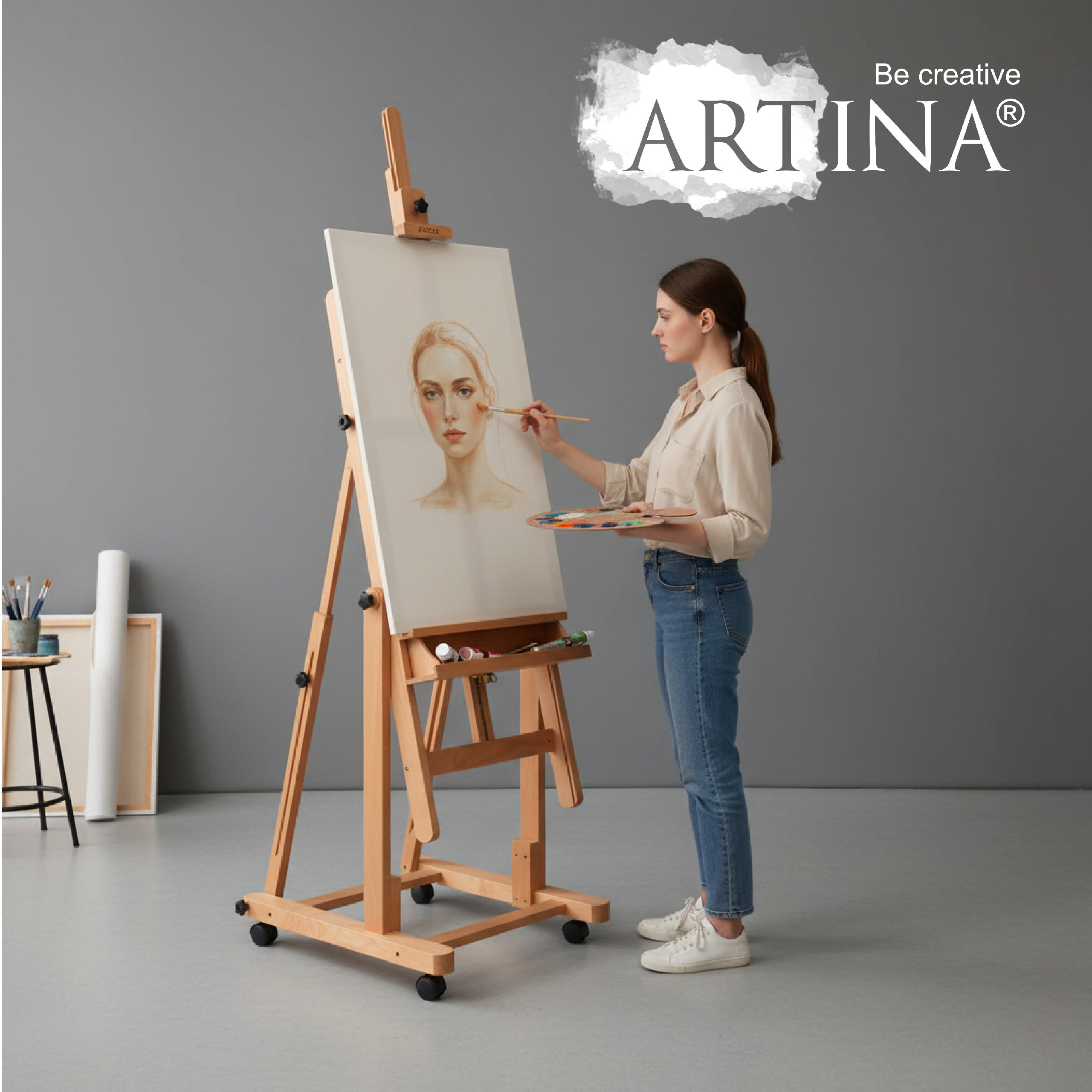 Artina Atelierstaffelei Aquarellstaffelei Staffelei Verona aus Buche