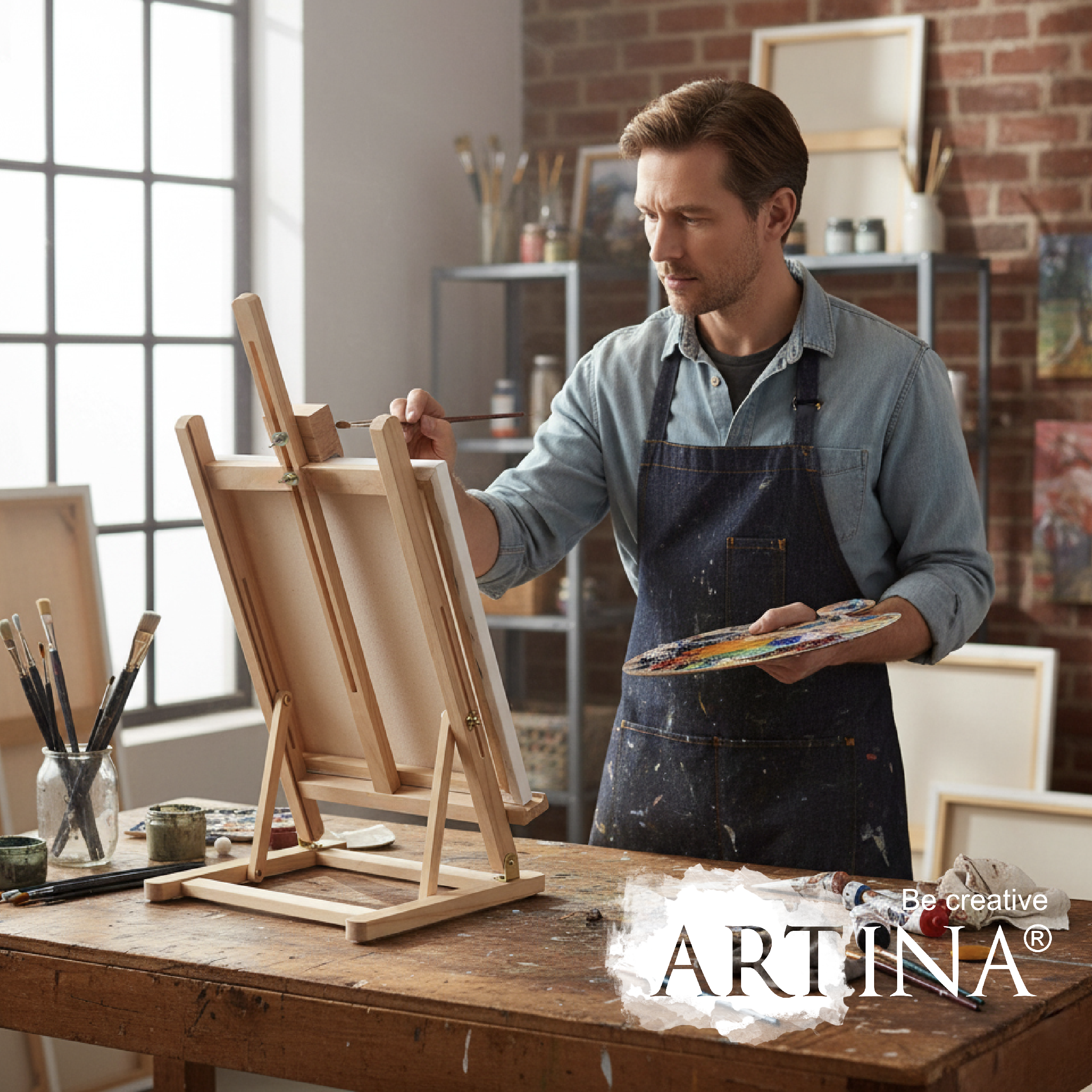 Artina Tischstaffelei Staffelei Sydney aus massivem Kiefern-Holz