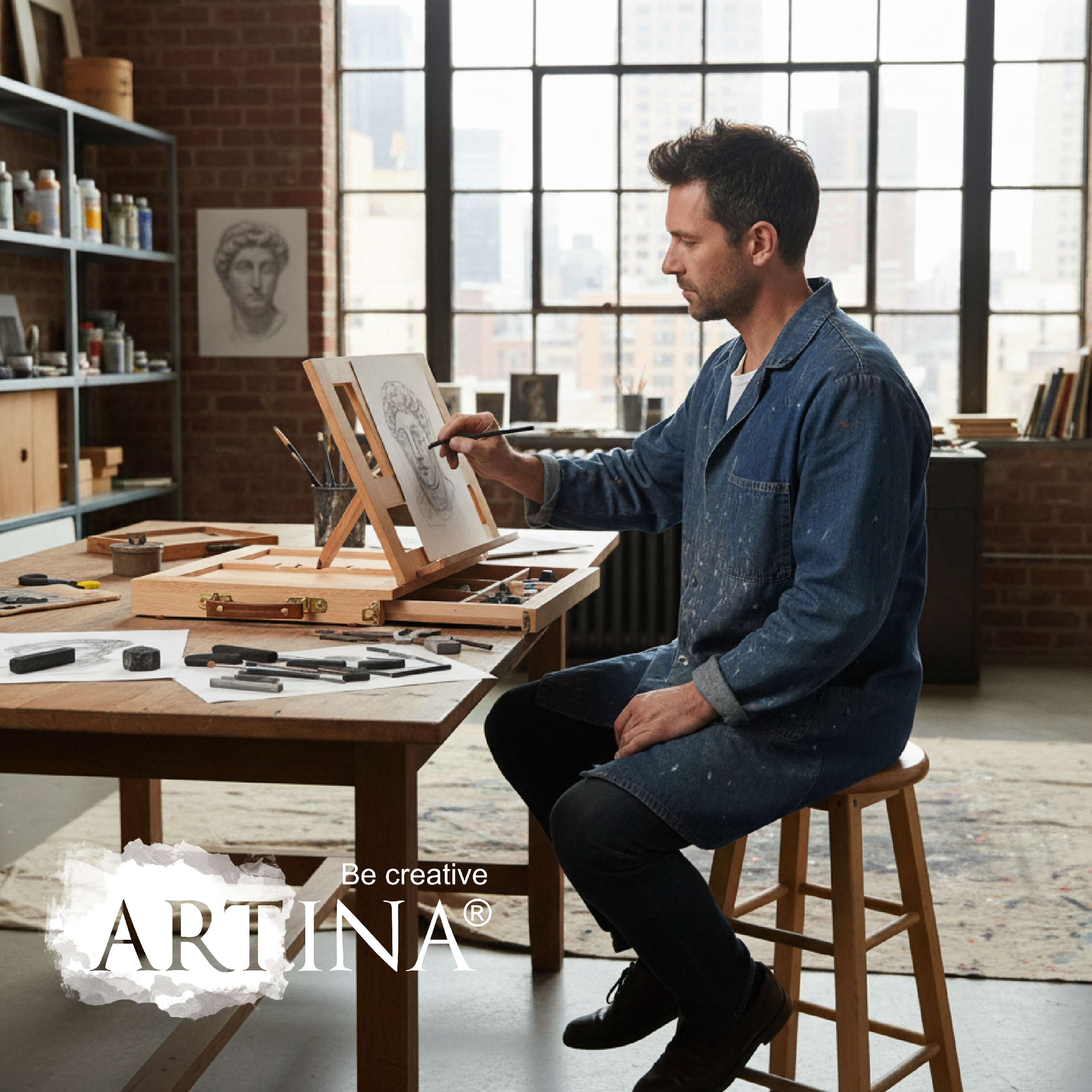 Artina Tischstaffelei Colmar Zeichenbrett Buchstütze Aufbewahrungsfach