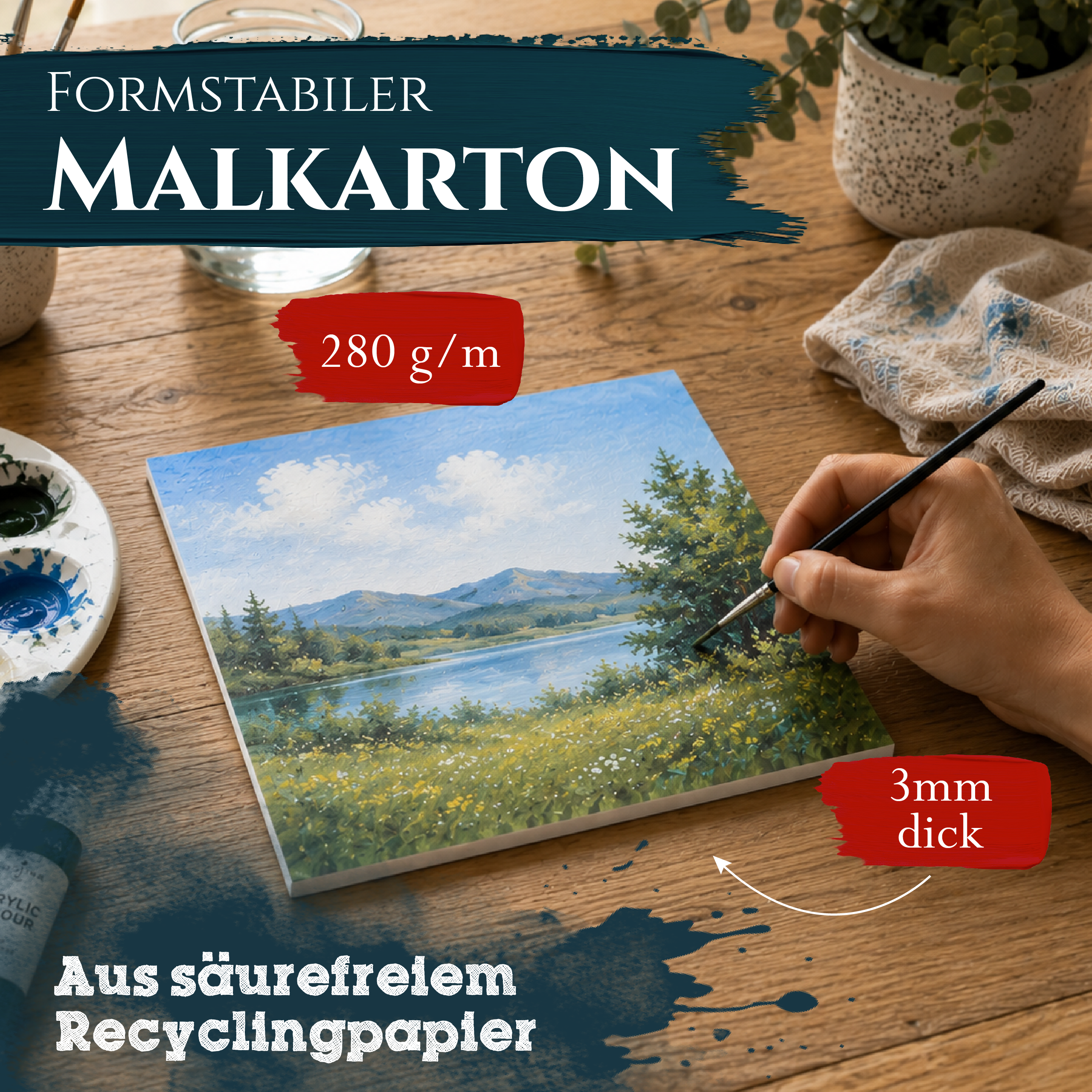 Artina Malkarton 28er Set Leinwände 3 mm in verschiedenen Größen