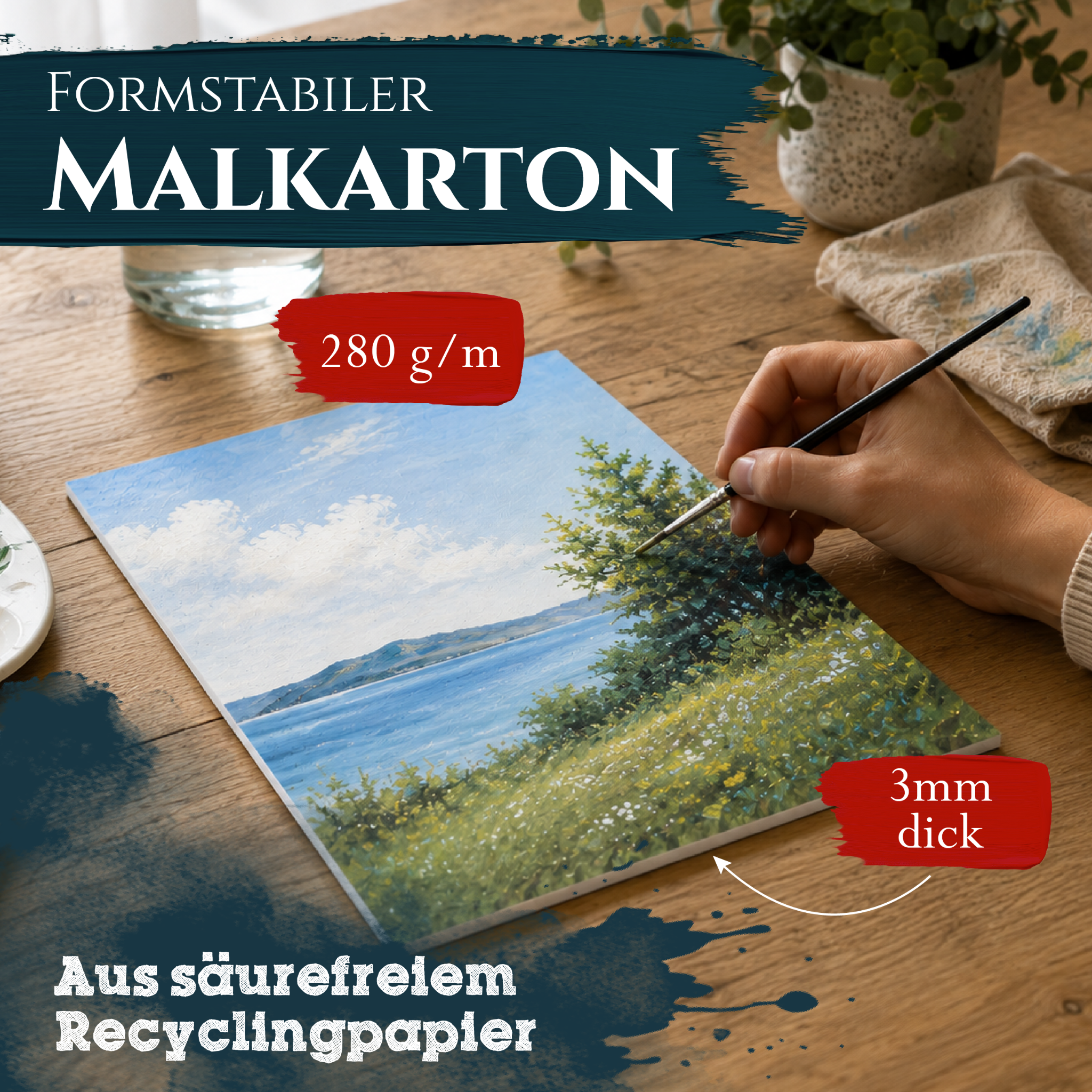 Artina Malkarton 5er Set Leinwand 3 mm in verschiedenen Größen