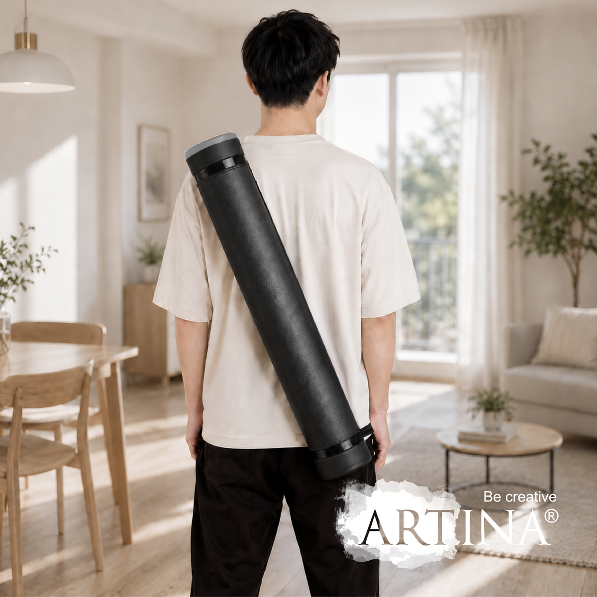 Artina Posterrolle A0 Transportrolle 60–100 cm Schwarz/Weiß/Silber Archiva