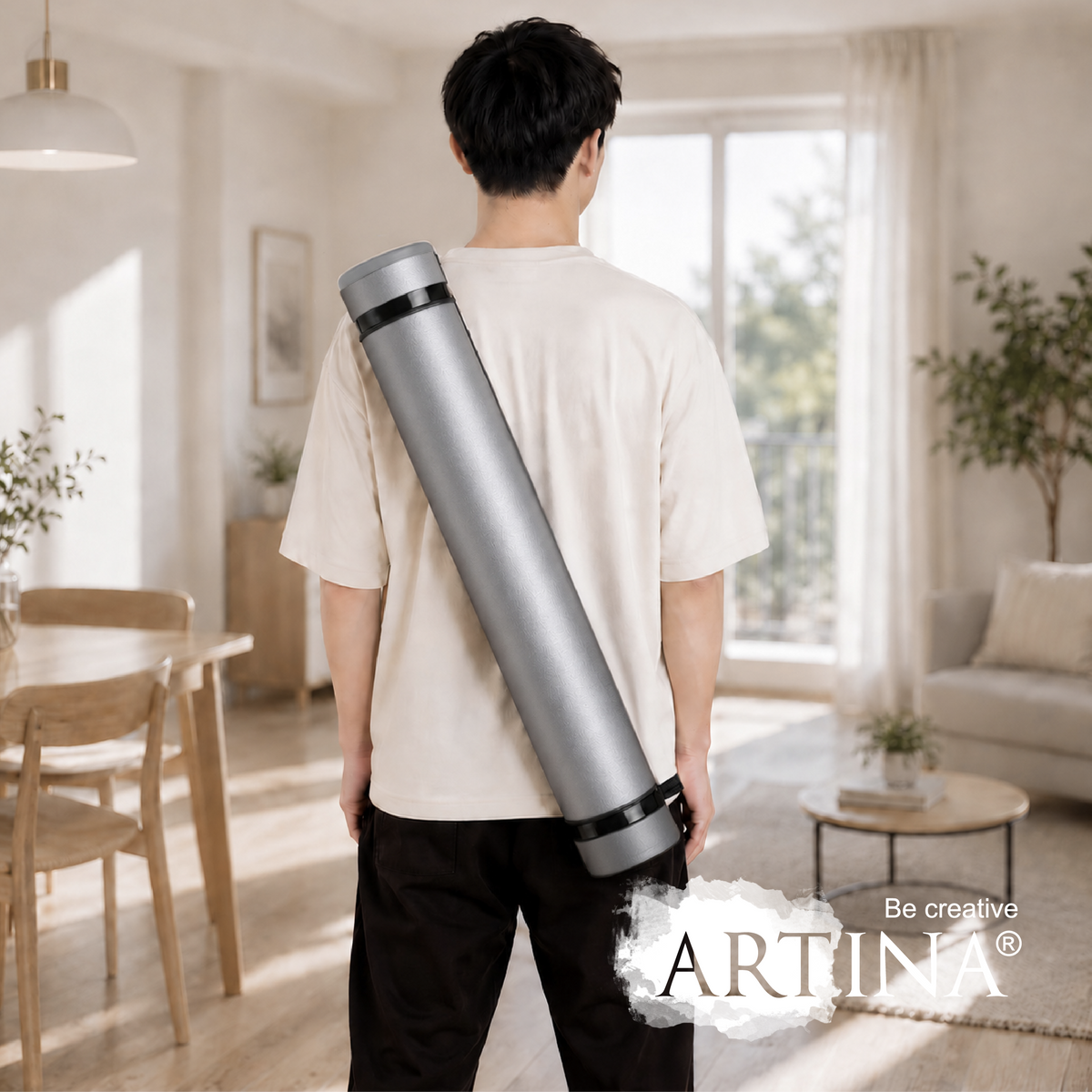 Artina Posterrolle A0 Transportrolle 60–100 cm Schwarz/Weiß/Silber Archiva