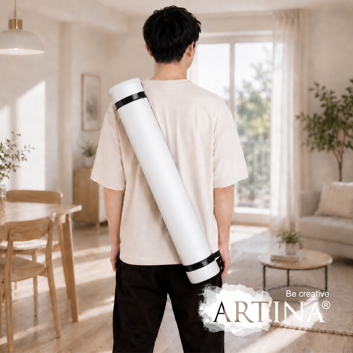 Artina Posterrolle A0 Transportrolle 60–100 cm Schwarz/Weiß/Silber Archiva