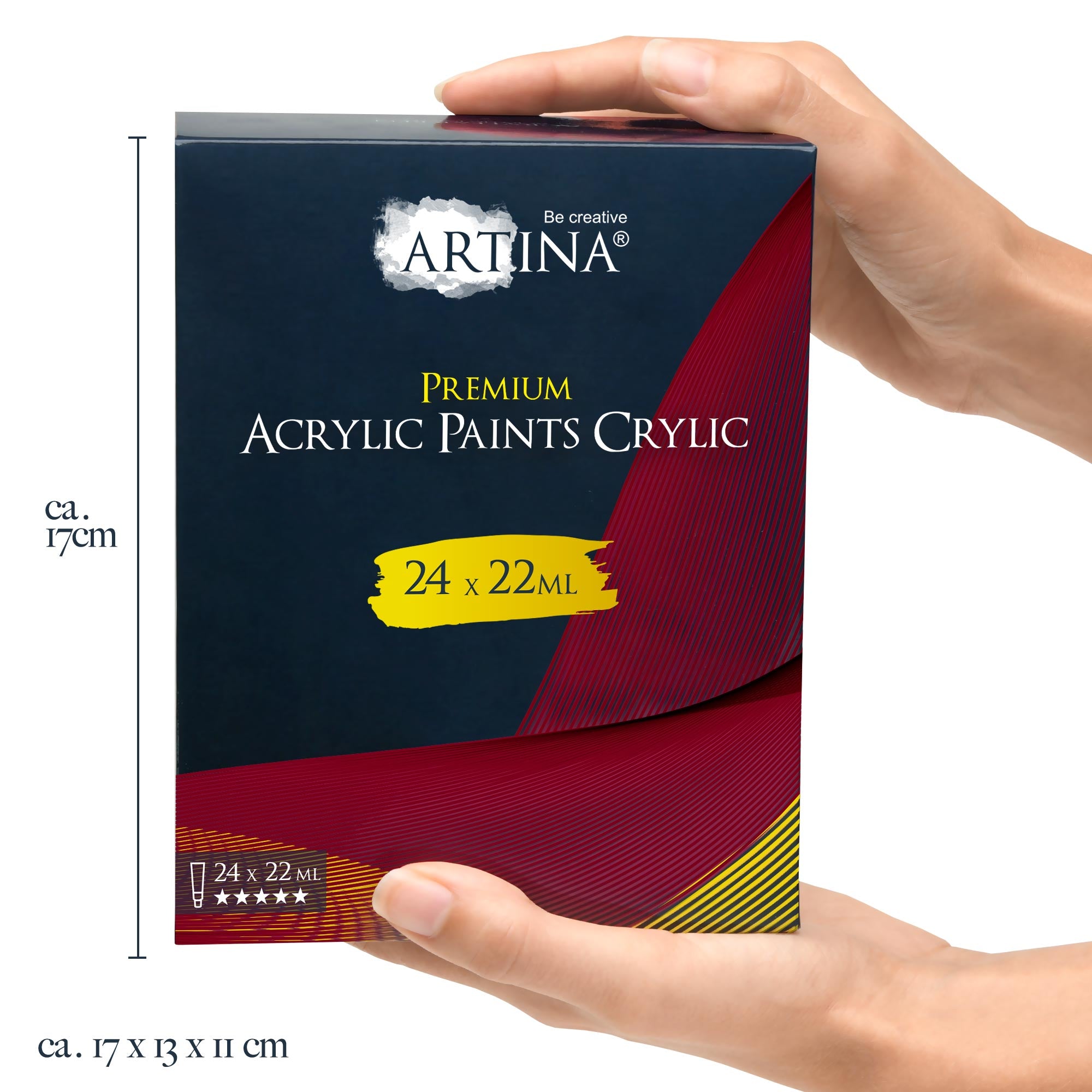 Artina Crylic Acrylfarben Set 24x22ml Tuben Acryl Künstler-Malfarbe