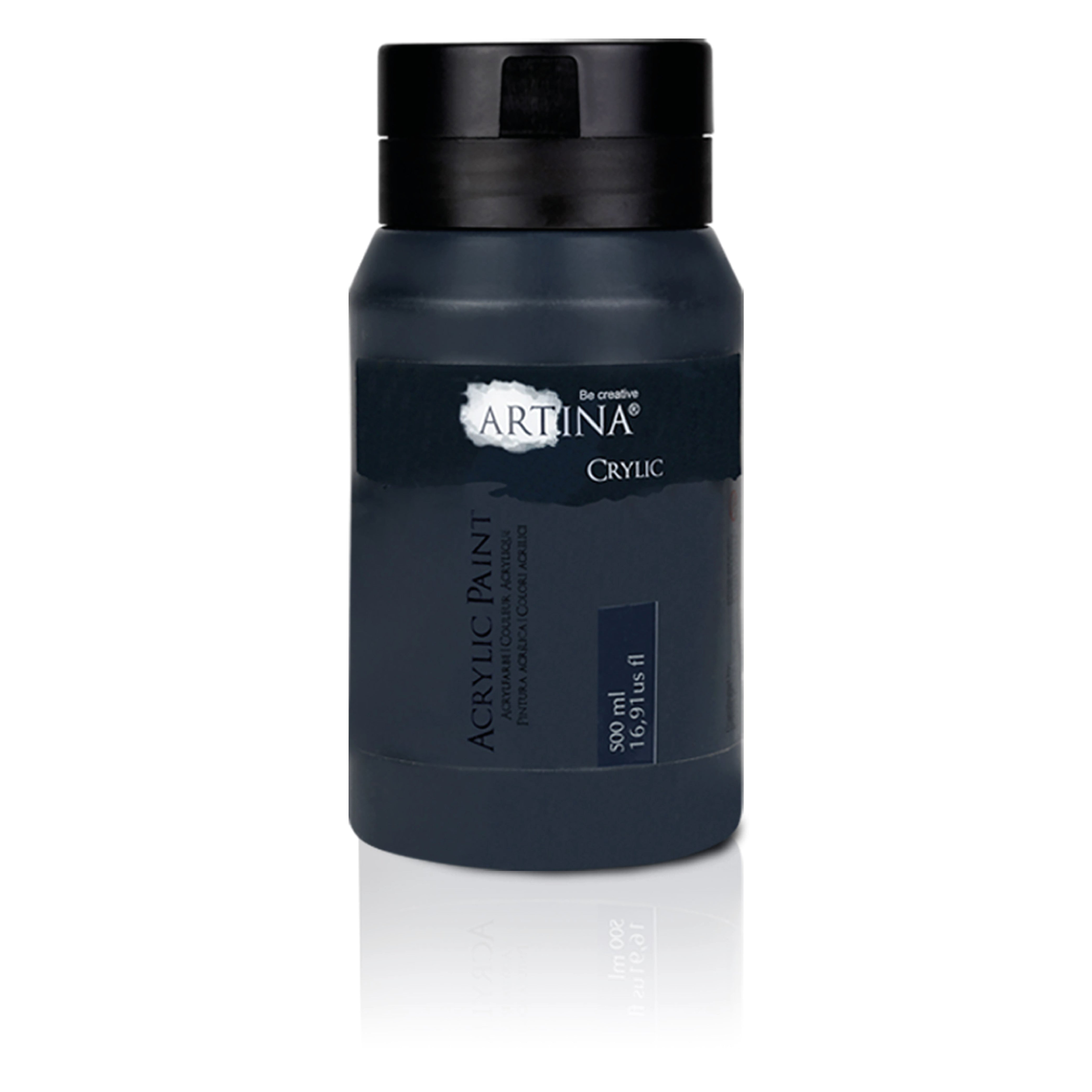 Artina Acrylfarbe Schwarz Weiss 500ml schnell trocknende, hoch pigmentierte Acrylfarbe mit hoher Deckkraft und Lichtechtheit