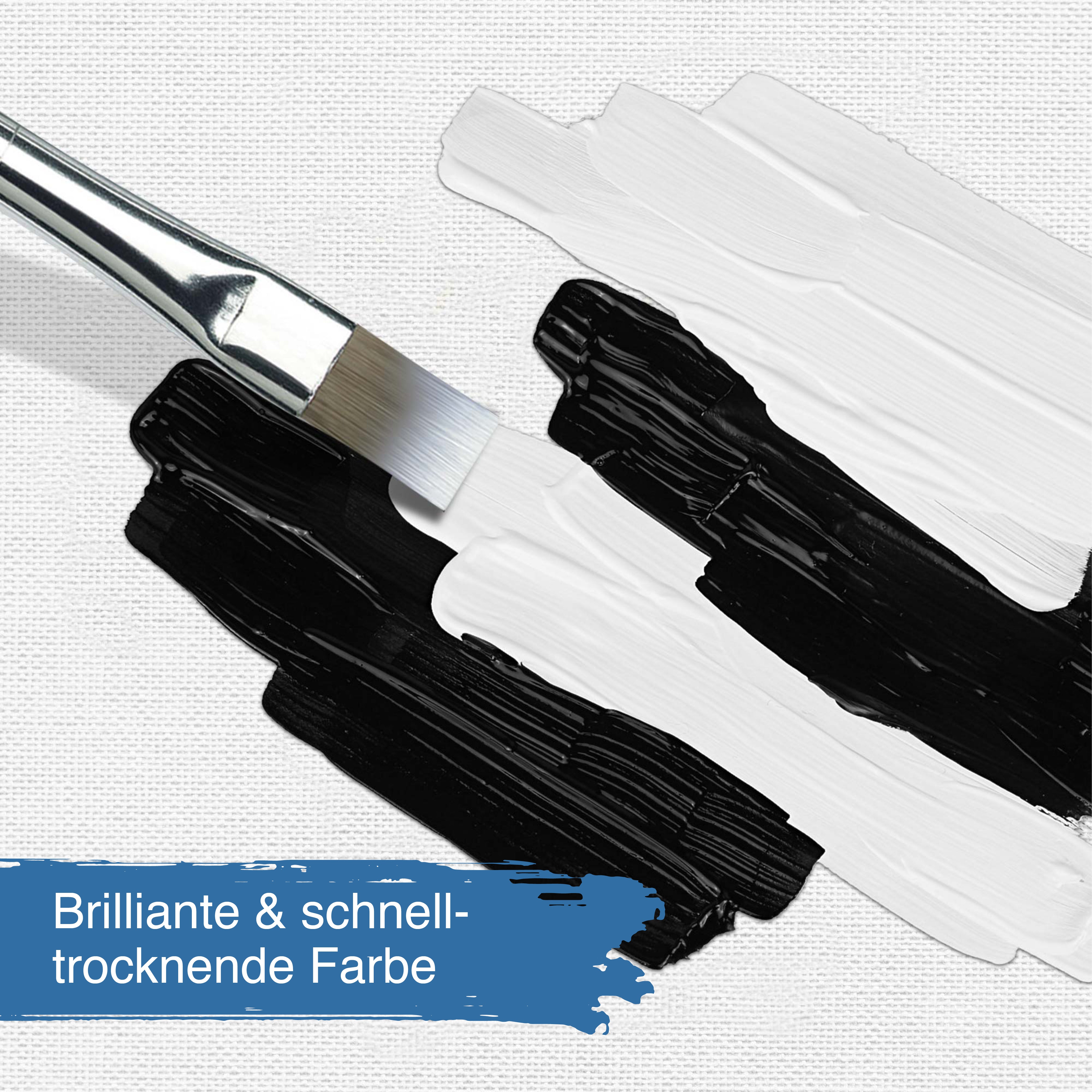 Artina Acrylfarbe Schwarz Weiss 500ml 1000ml Crylic