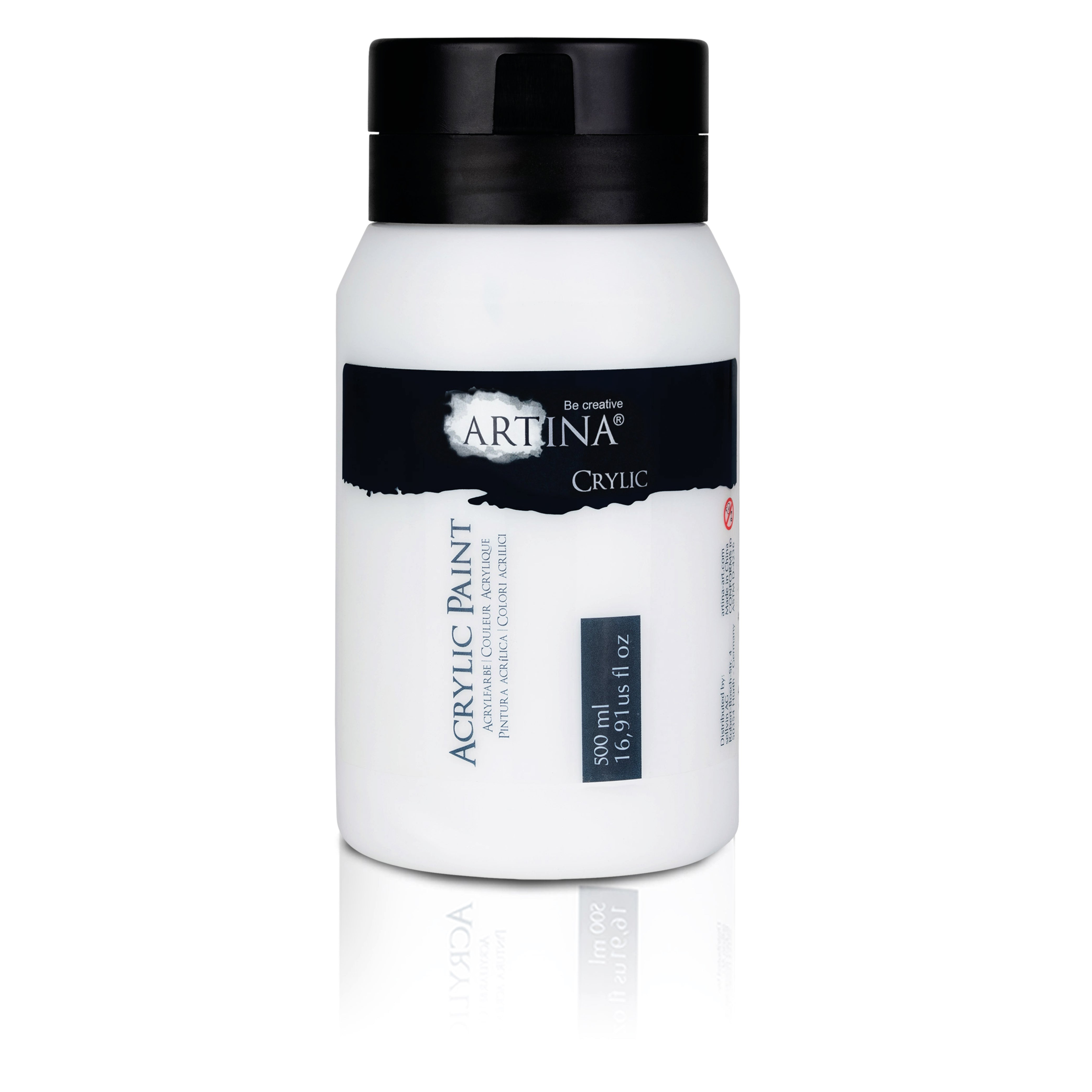 Artina Acrylfarbe Schwarz Weiss 500ml 1000ml Crylic