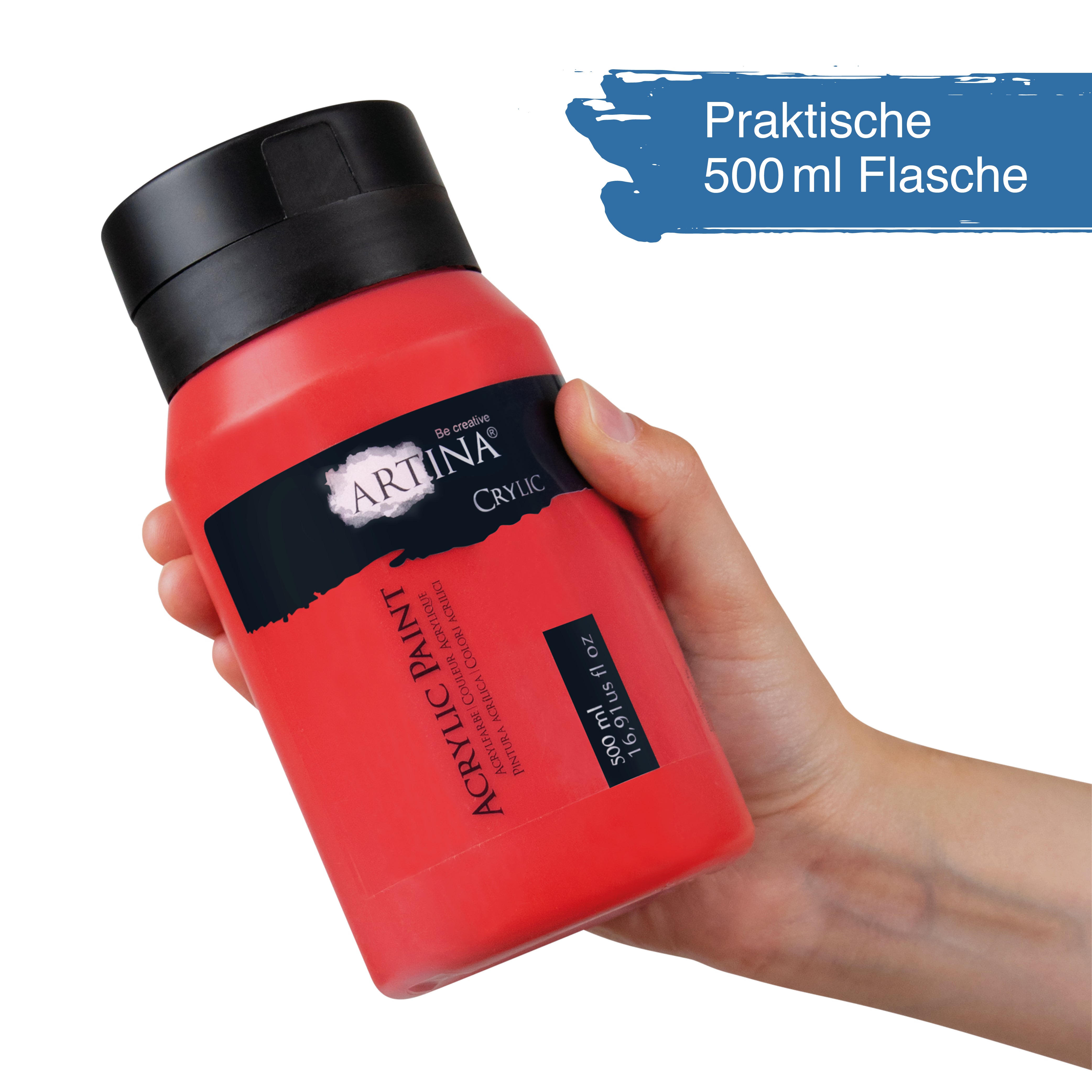 Artina Crylic Acrylfarbe Tuben Set 6 x 500ml hochwertige Künstlerfarbe