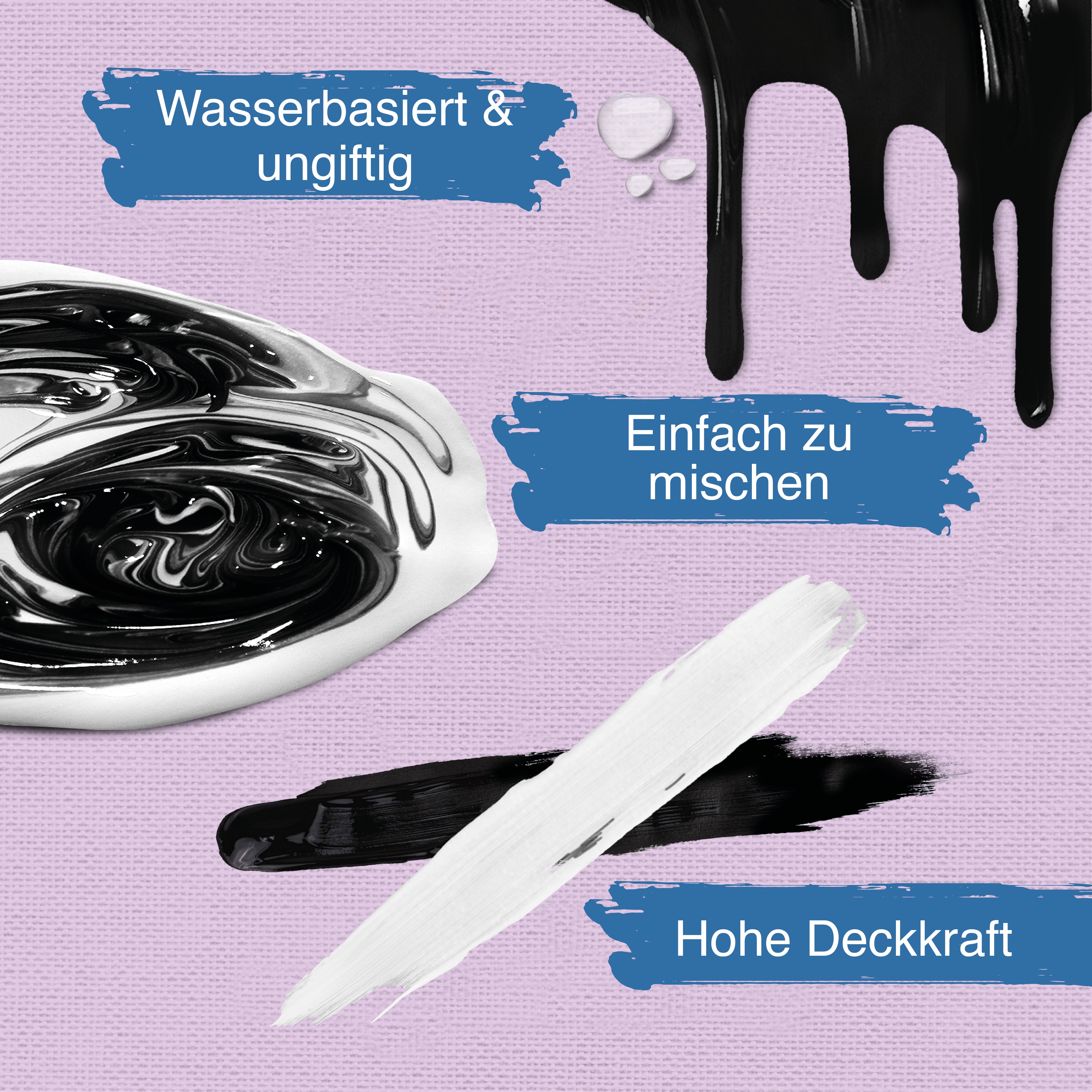 Artina Acrylfarbe Schwarz Weiss 500ml 1000ml Crylic