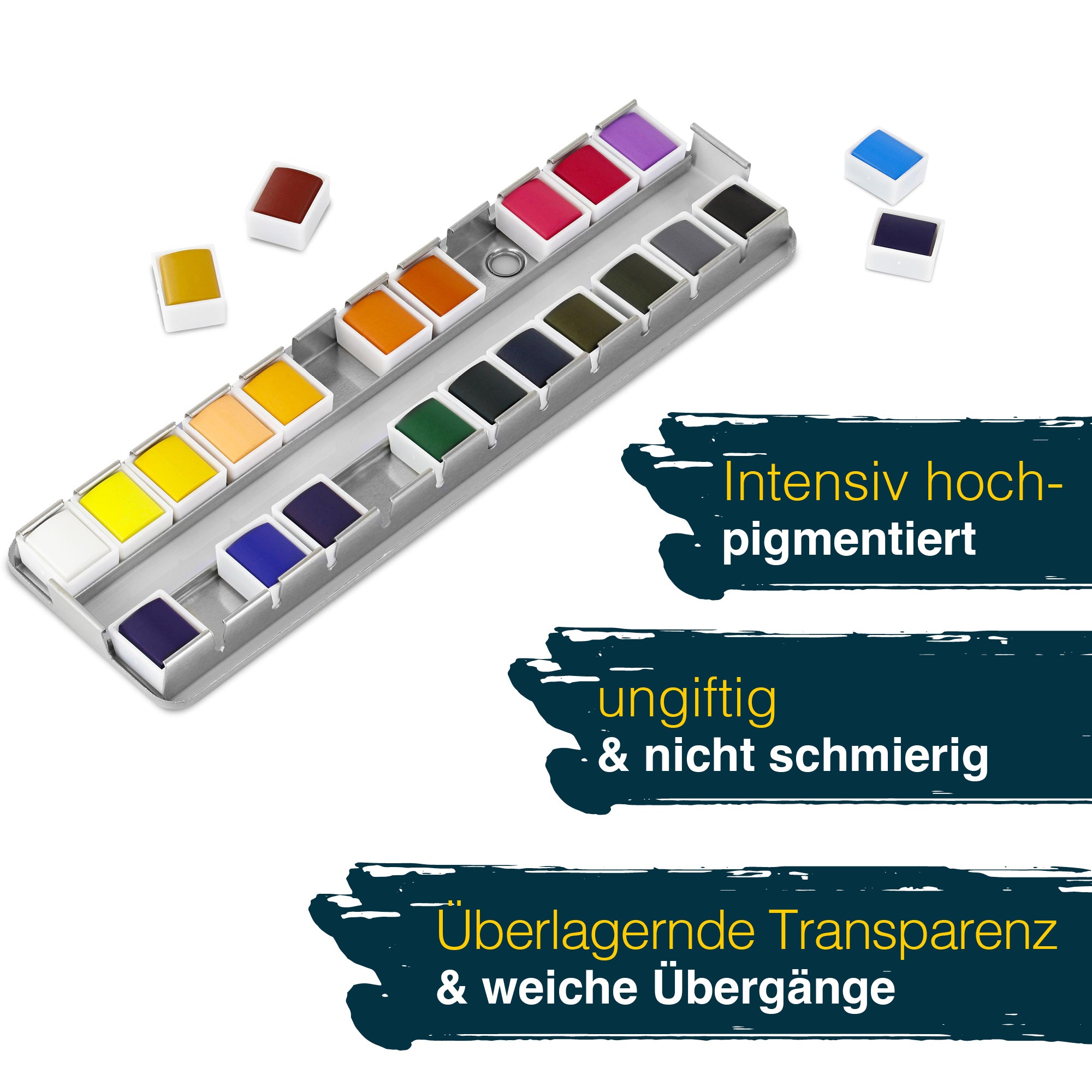 Artina Colaro Aquarellfarben Malkasten Set inkl. Wassertankpinsel