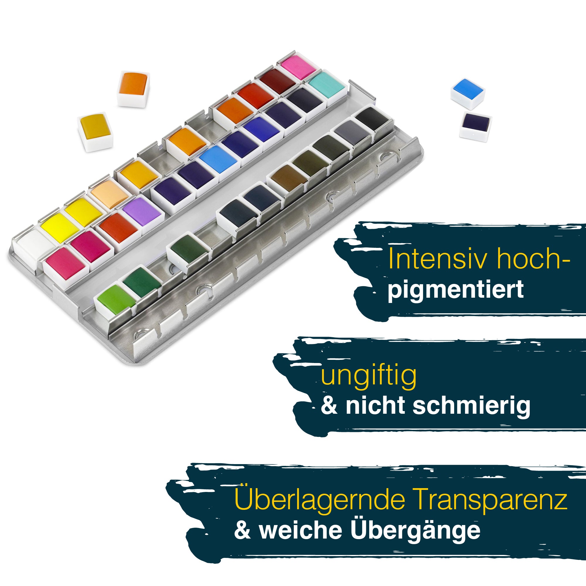 Artina Colaro Aquarellfarben Malkasten Set inkl. Wassertankpinsel
