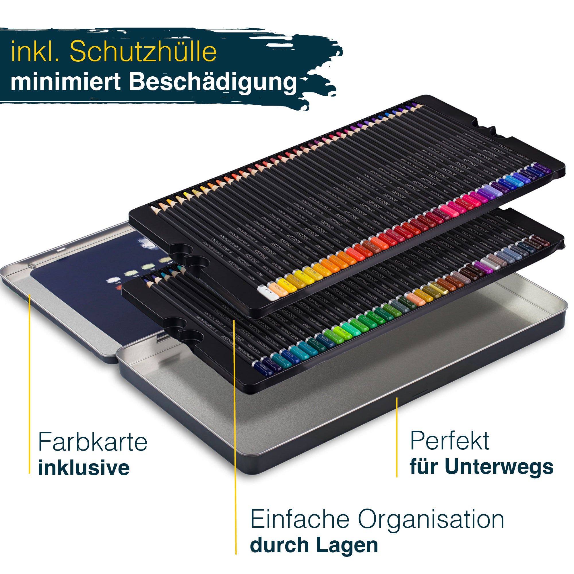 Artina 72 Stück Buntstifte Expertilo Professionell Farbstifte FSC® Zertifikat
