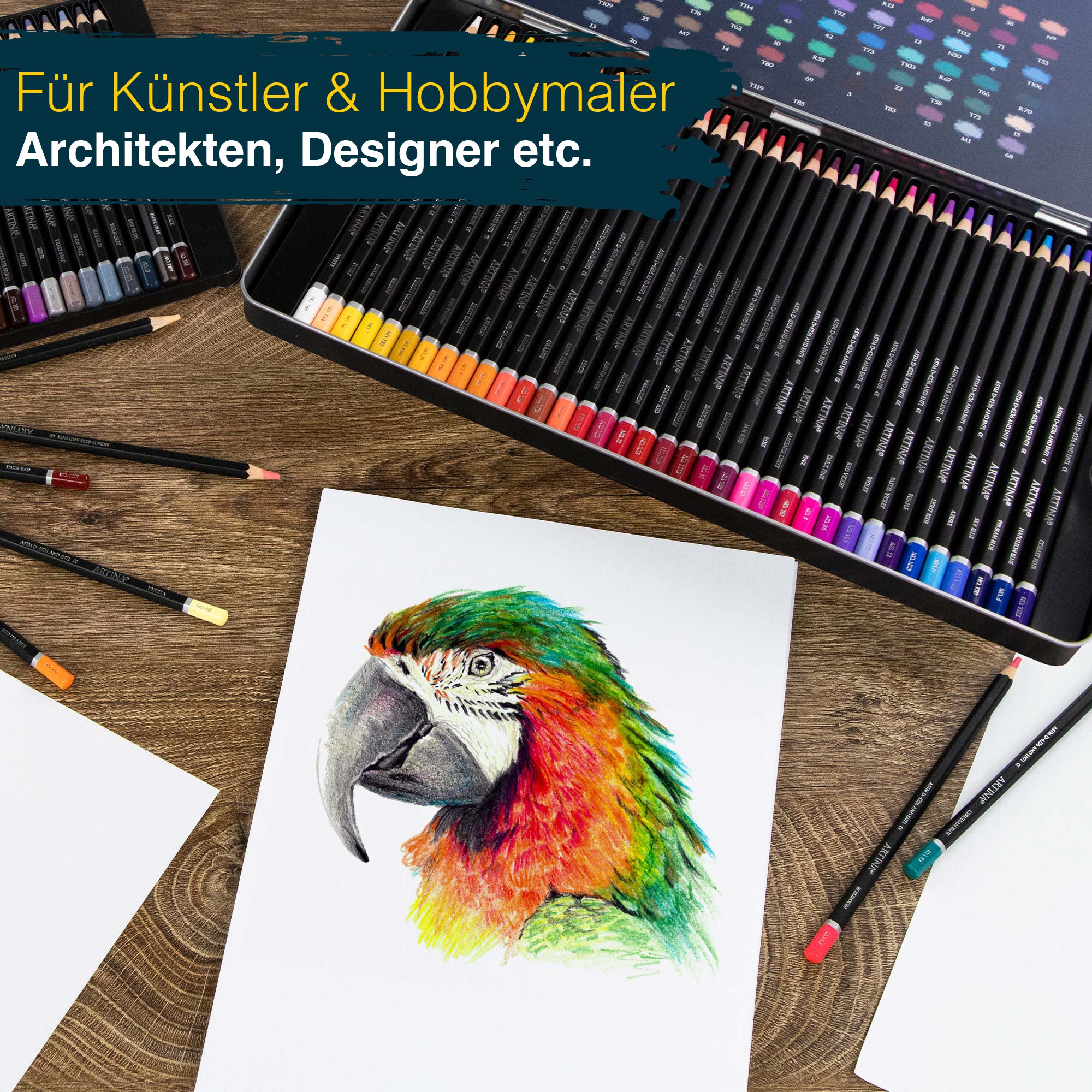 Artina 72 Stück Buntstifte Expertilo Professionell Farbstifte FSC® Zertifikat