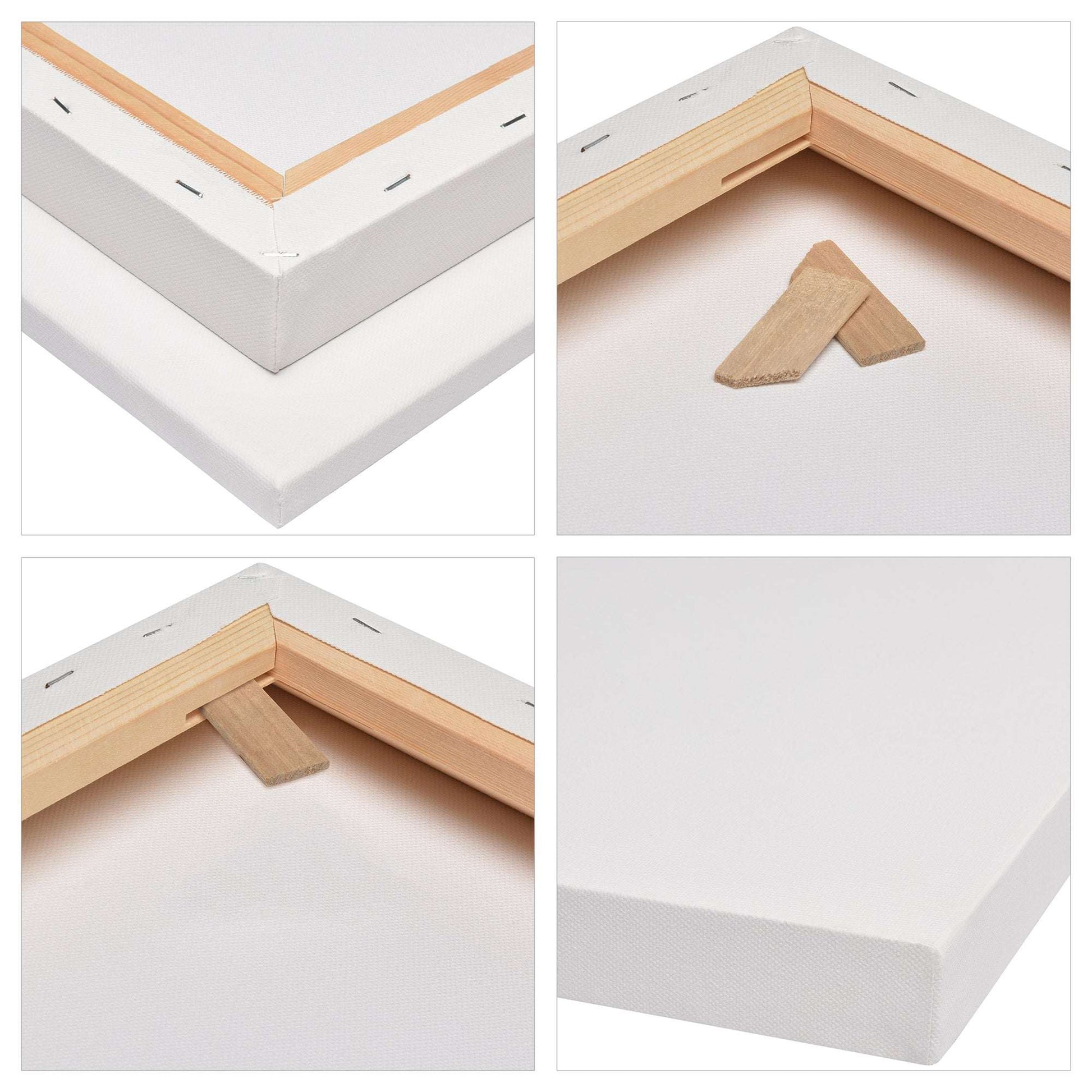 Artina Premium 3D Leinwand auf stabilem Keilrahmen 37mm, 380g/m² Baumwolle, 3-fach weiß vorgrundiert, für alle Maltechniken
