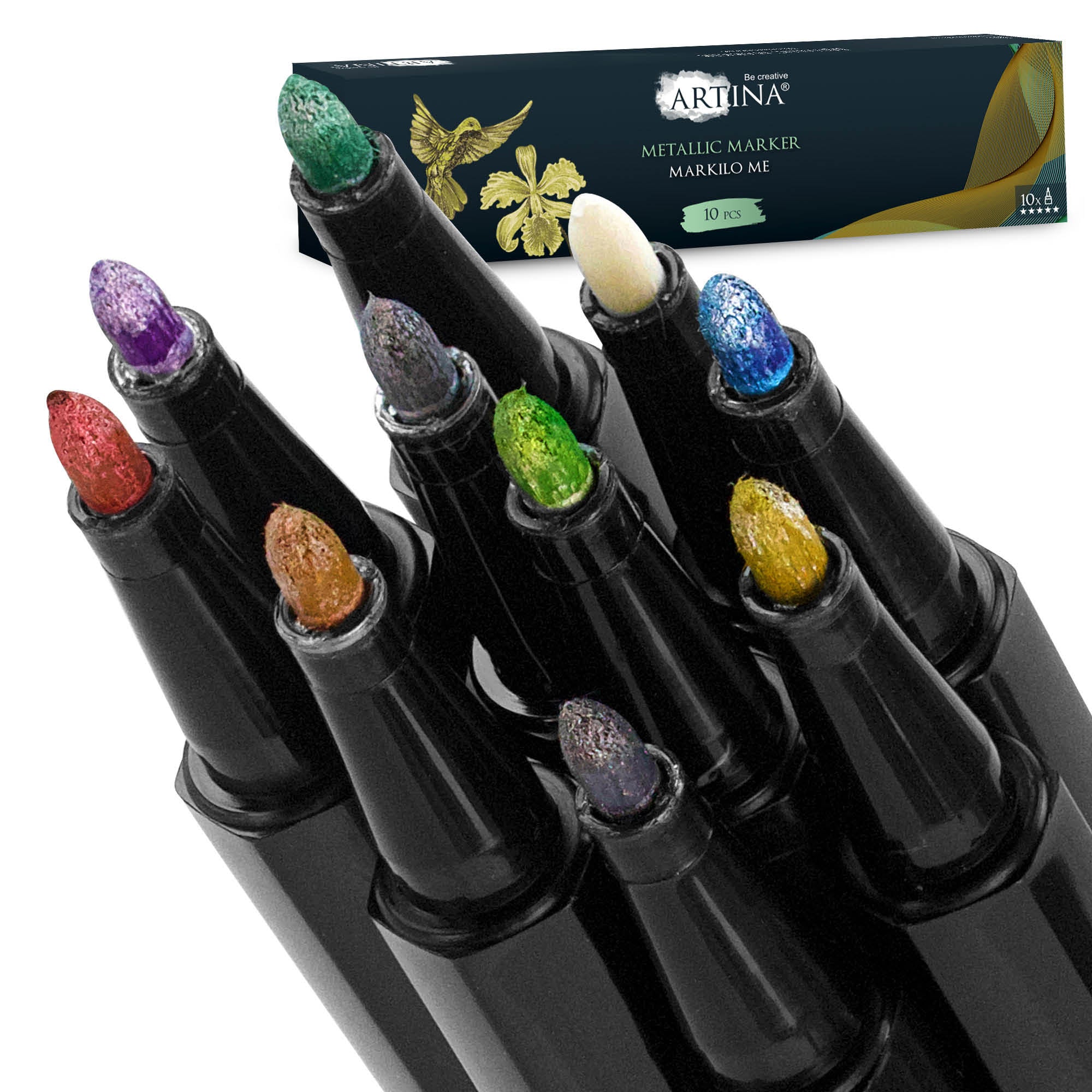 10er Set Artina Markilo ME Metallic Acryl Stifte