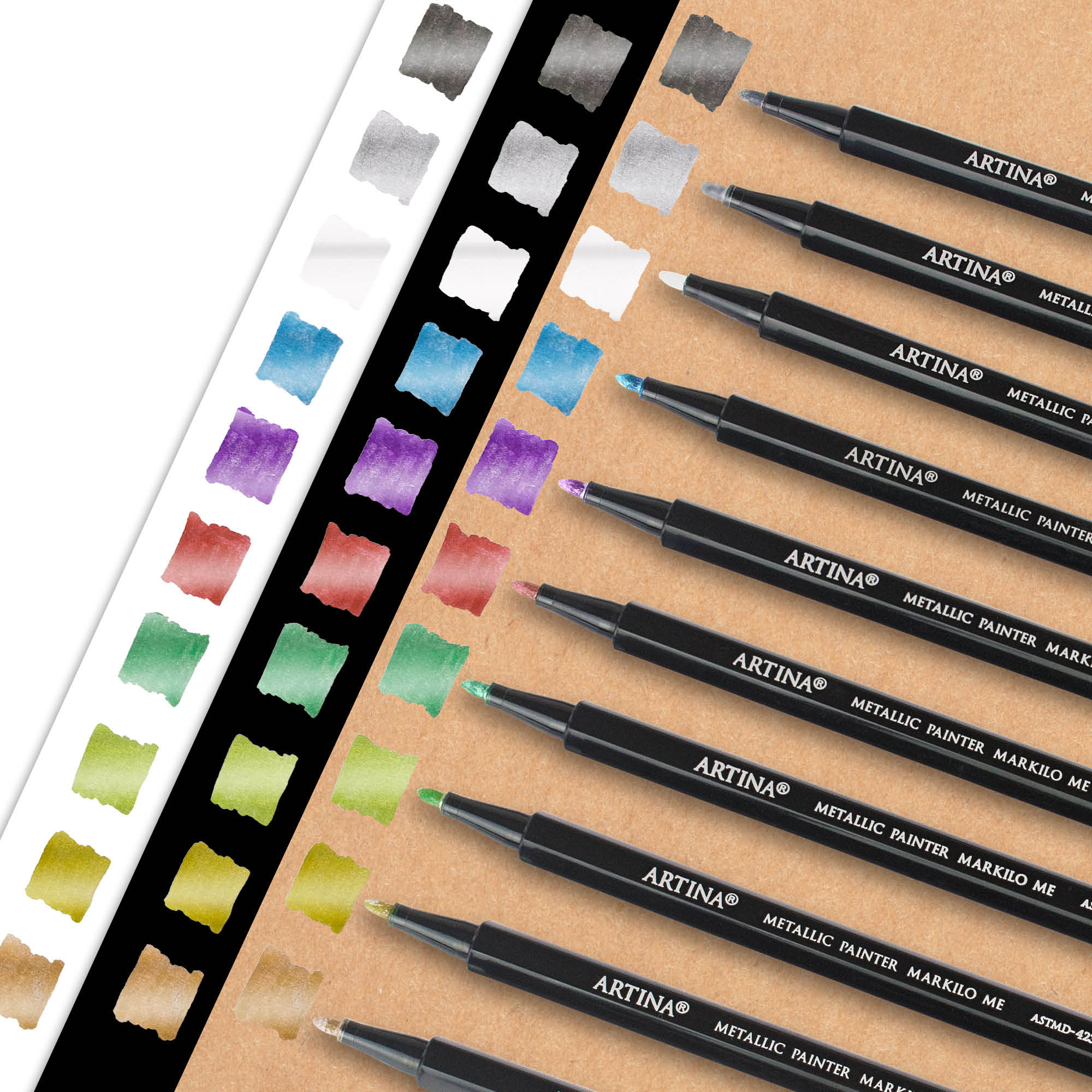 10er Set Artina Markilo ME Metallic Acryl Stifte