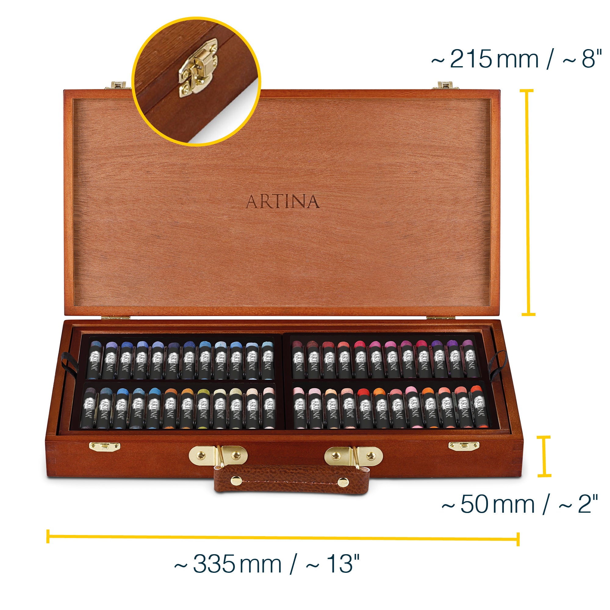 Artina Pastilo 96 feine Pastellkreiden im Holzkoffer mit FSC® Zertifikat