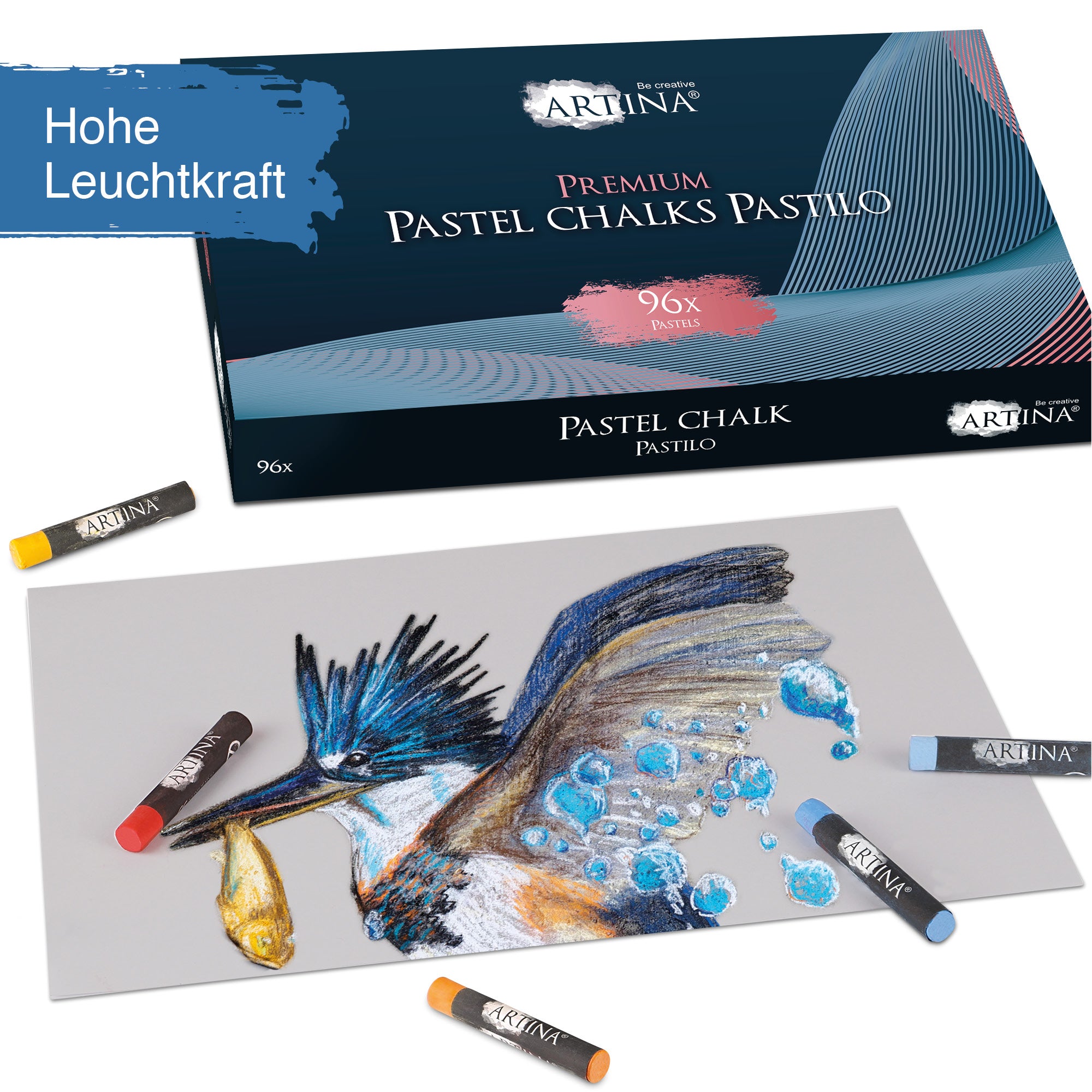 Artina Pastilo 96 feine Pastellkreiden im Holzkoffer mit FSC® Zertifikat