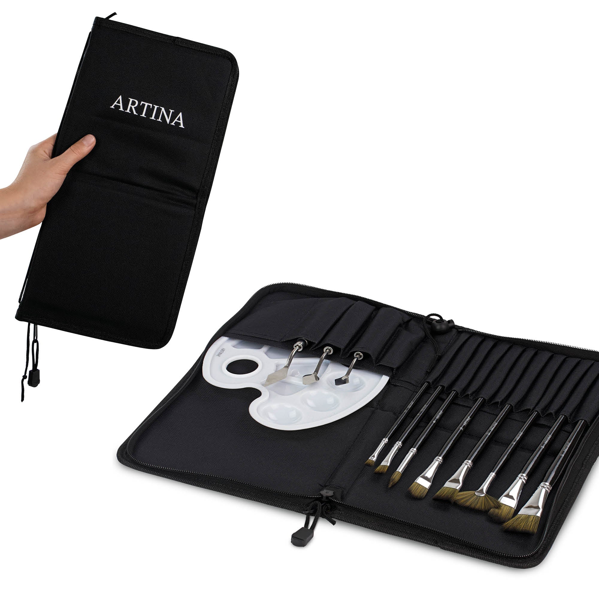 Artina Malset Elba mit Pinselhalter Pinselwascher 8 Pinsel und vieles mehr