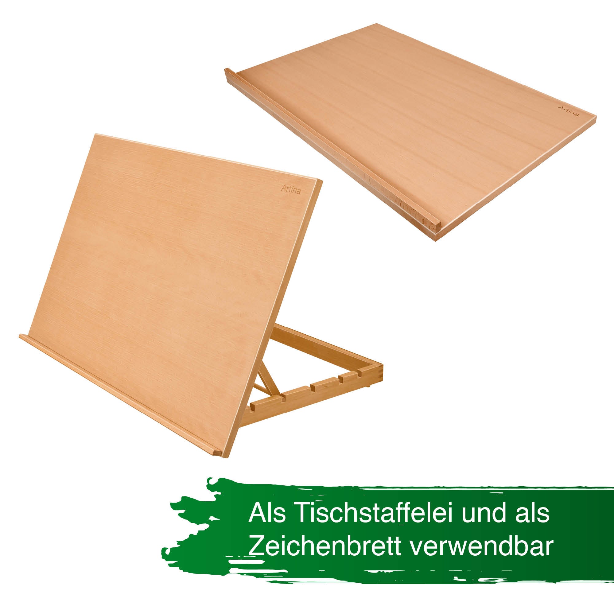 Artina Tischstaffelei Zeichenbrett Montpellier aus geöltem Buchen-Holz