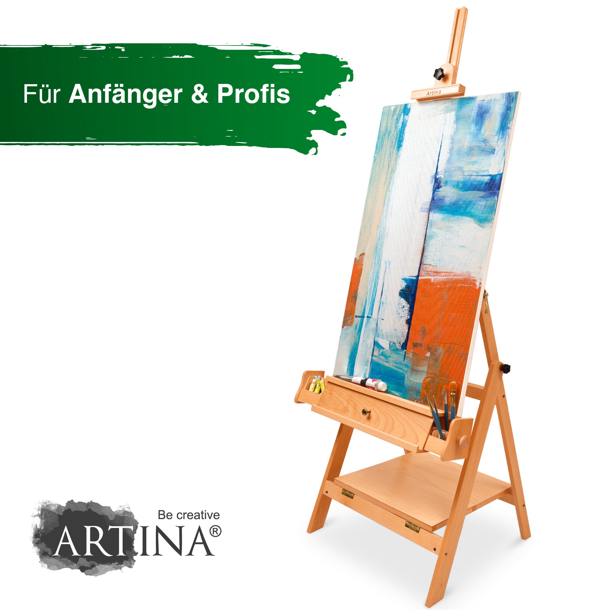 Artina Atelierstaffelei Aquarellstaffelei Staffelei Napoli aus Buche